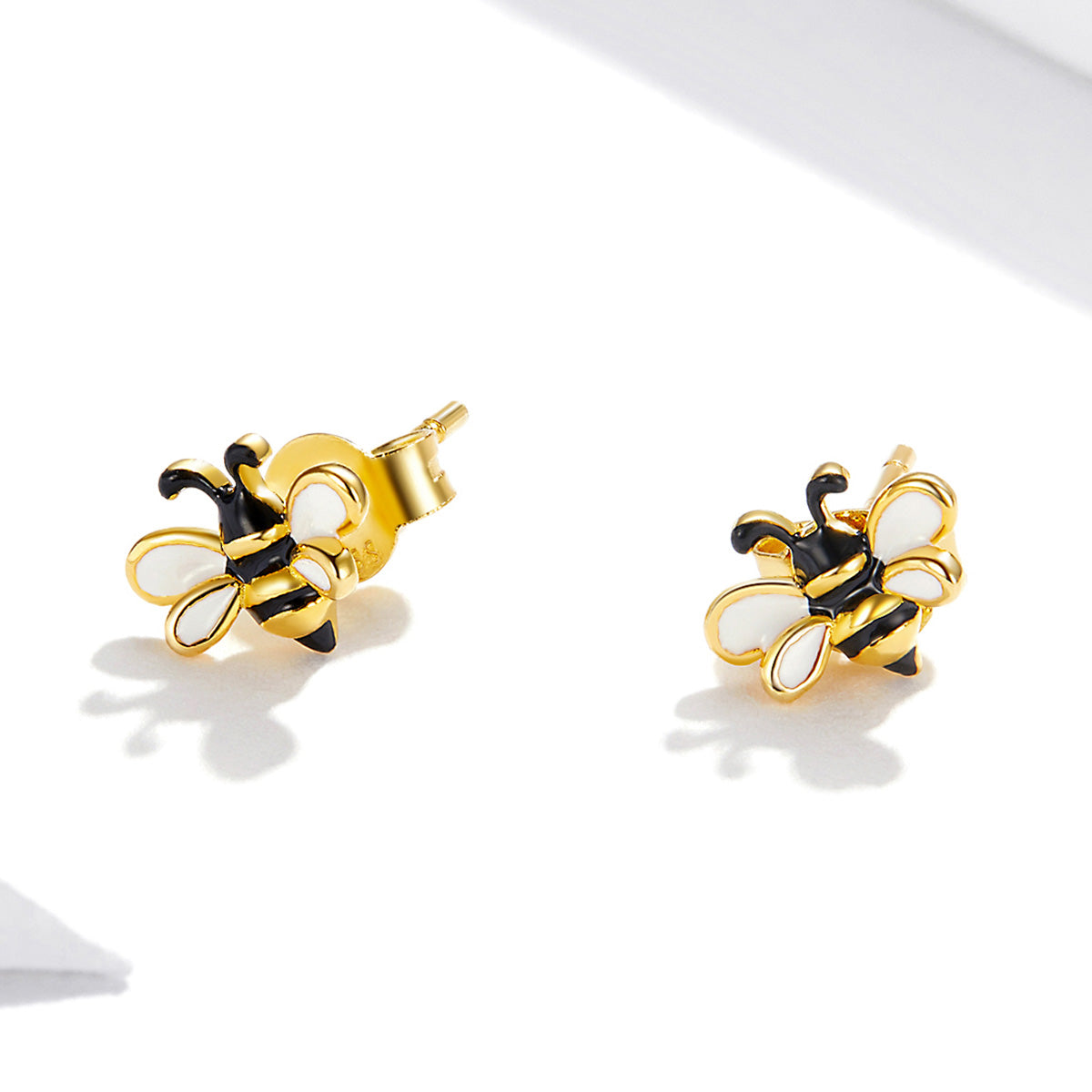925 Sterling Silver Enamel Plated Gold Earrings DestGlow