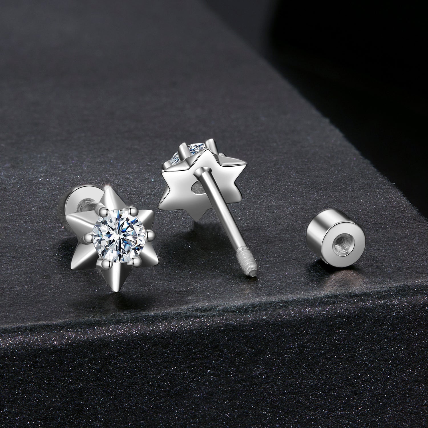 925 Sterling Silver Moissanite 0.10 Carat Earrings for Women DestGlow
