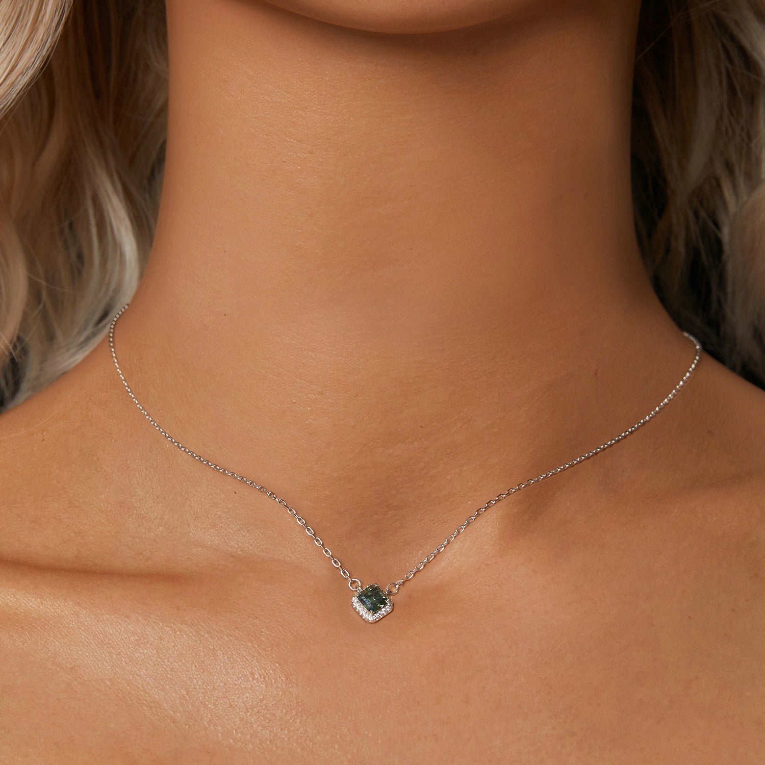 925 Sterling Silver 0.6 Carat Moissanite Pendant Necklace for Women DestGlow