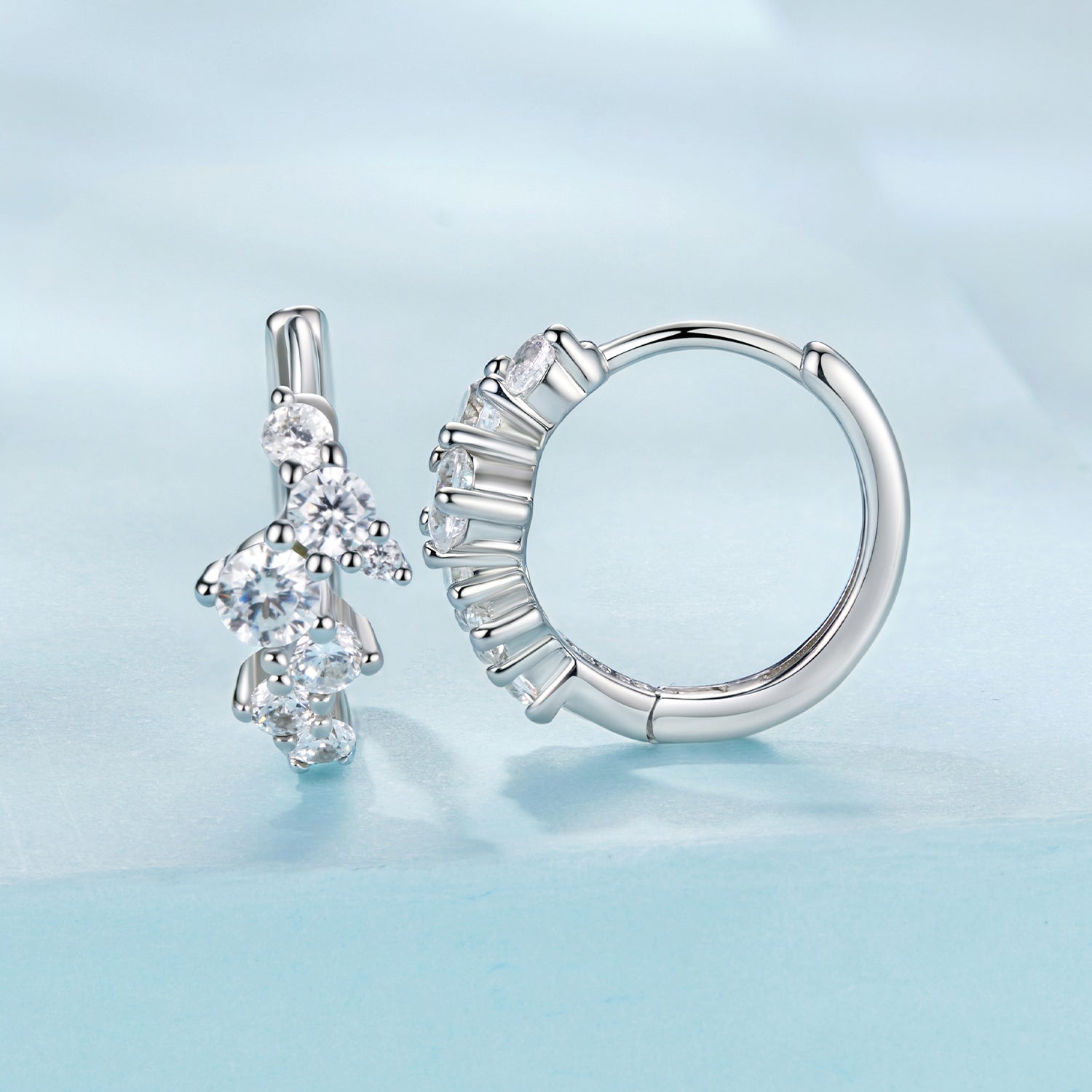 925 Sterling Silver Earrings with CZ White Gold Plating DestGlow