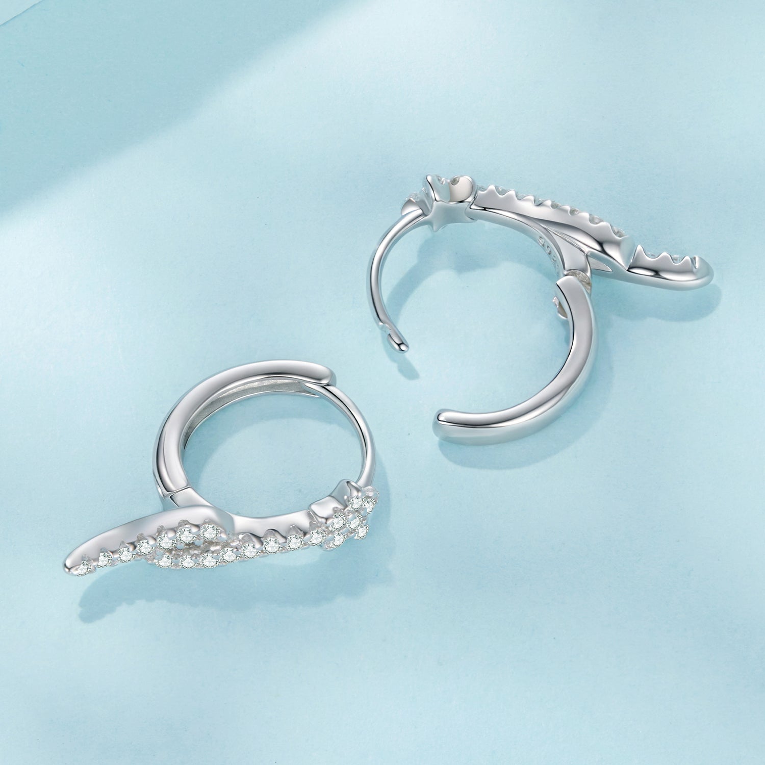 925 Sterling Silver Plated White Gold Earrings with CZ for Women DestGlow