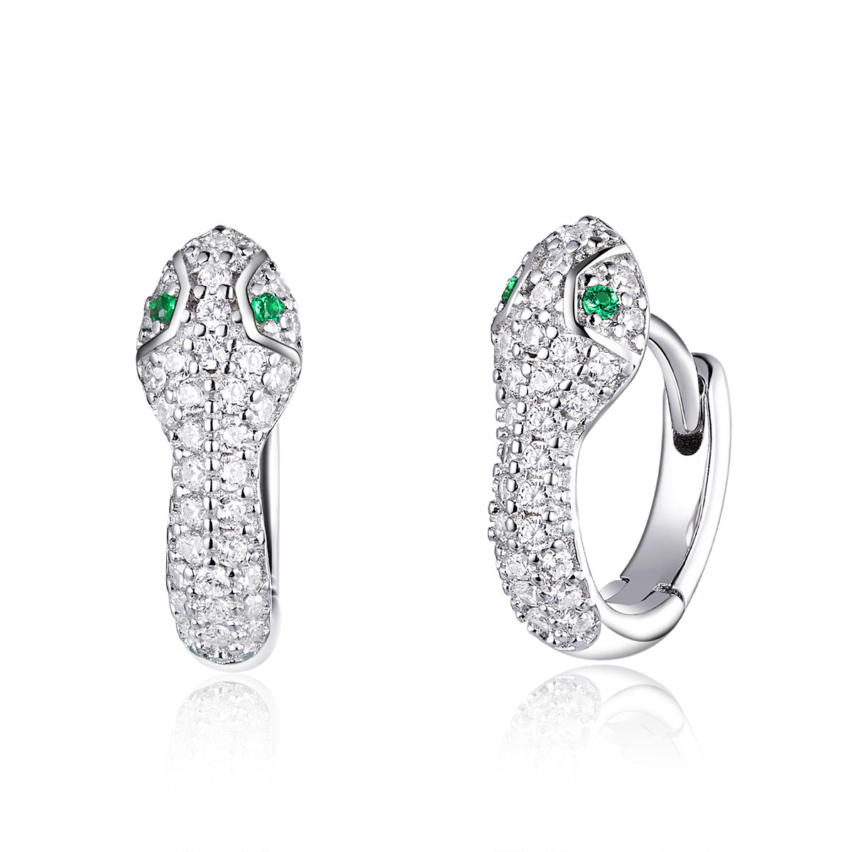 925 Sterling Silver Earrings with Plated Platinum and CZ for Women DestGlow