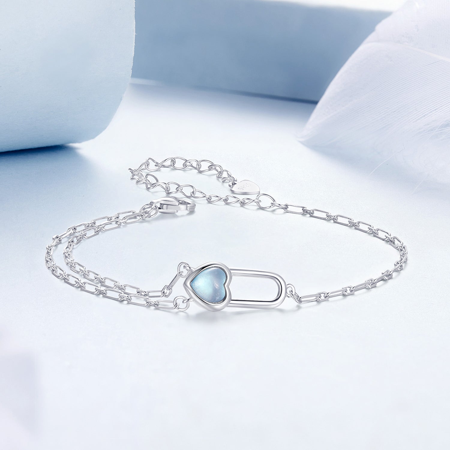 925 Sterling Silver Aquamarine Bracelet for Women DestGlow