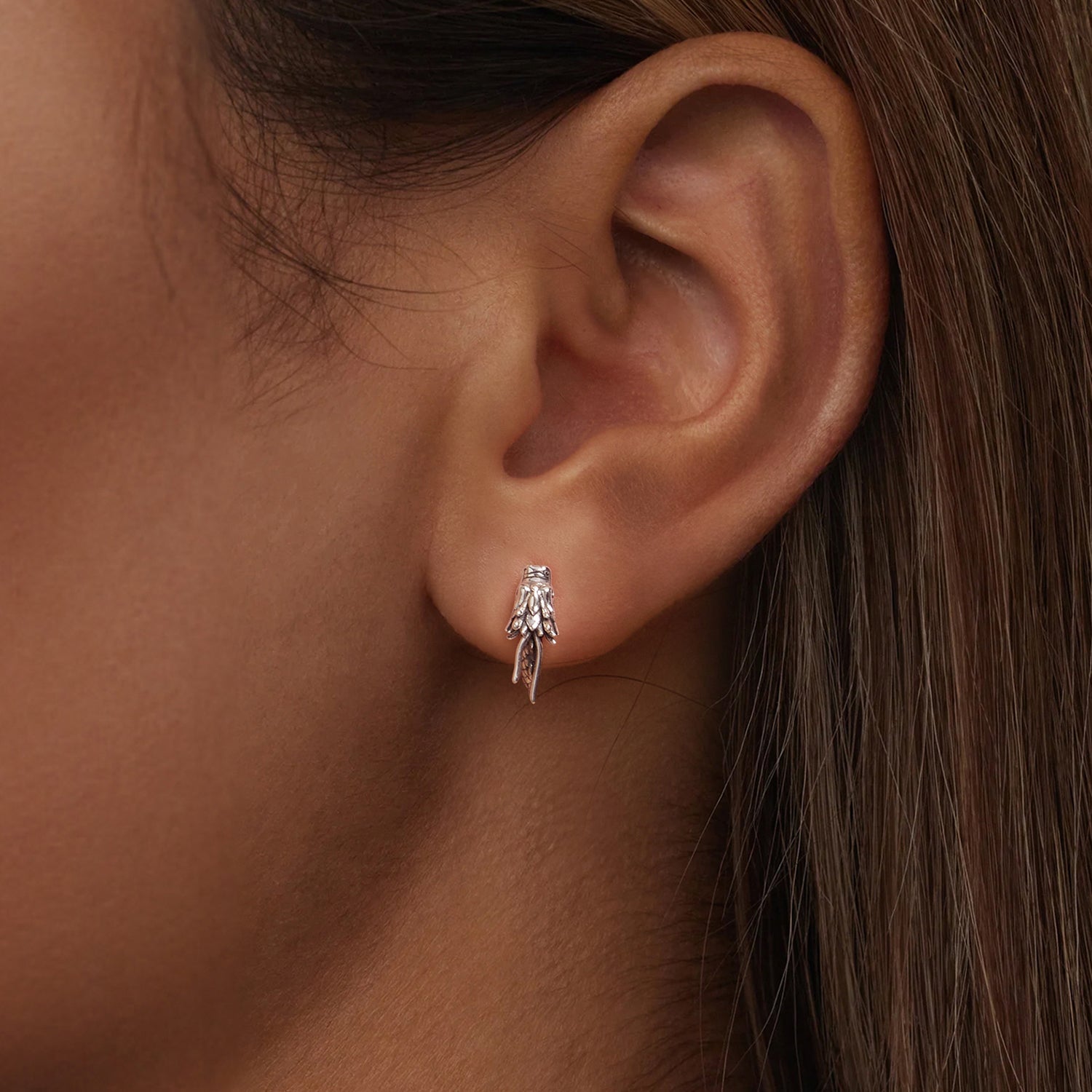925 Sterling Silver Pave Setting CZ Oxidized Earrings for Women DestGlow