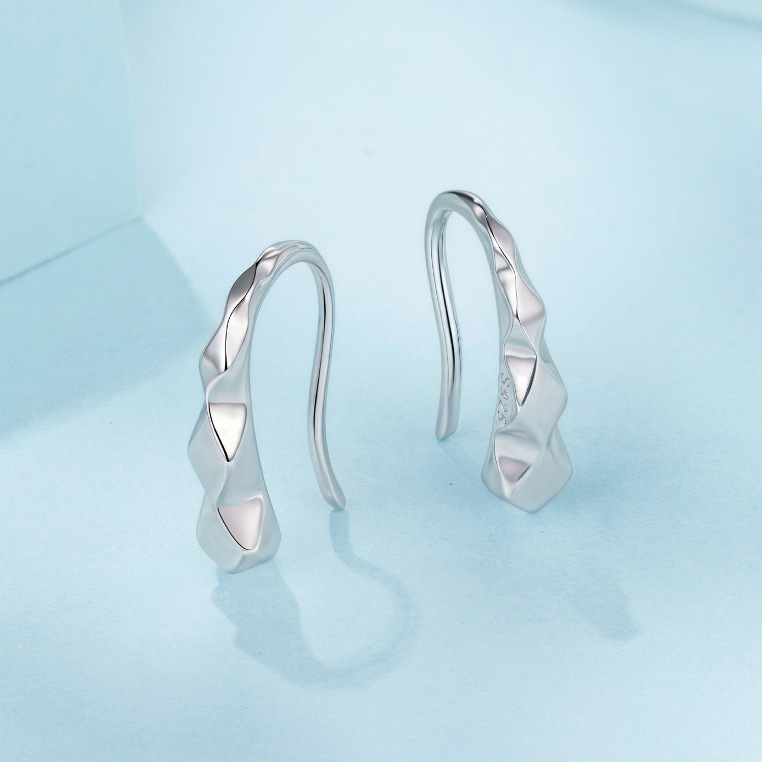 925 Sterling Silver White Gold Plated Earrings DestGlow