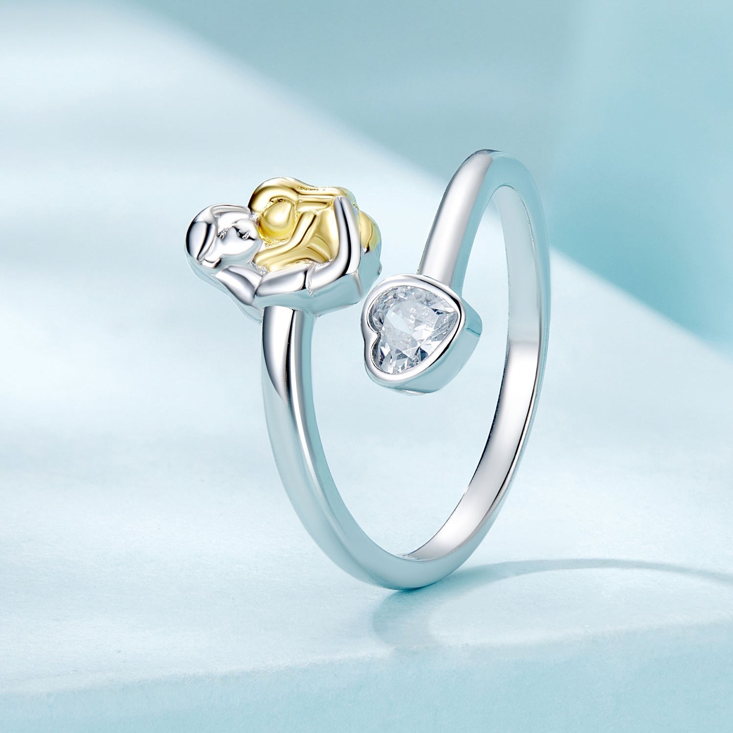 925 Sterling Silver White Gold Plated Ring with CZ - 3mm DestGlow