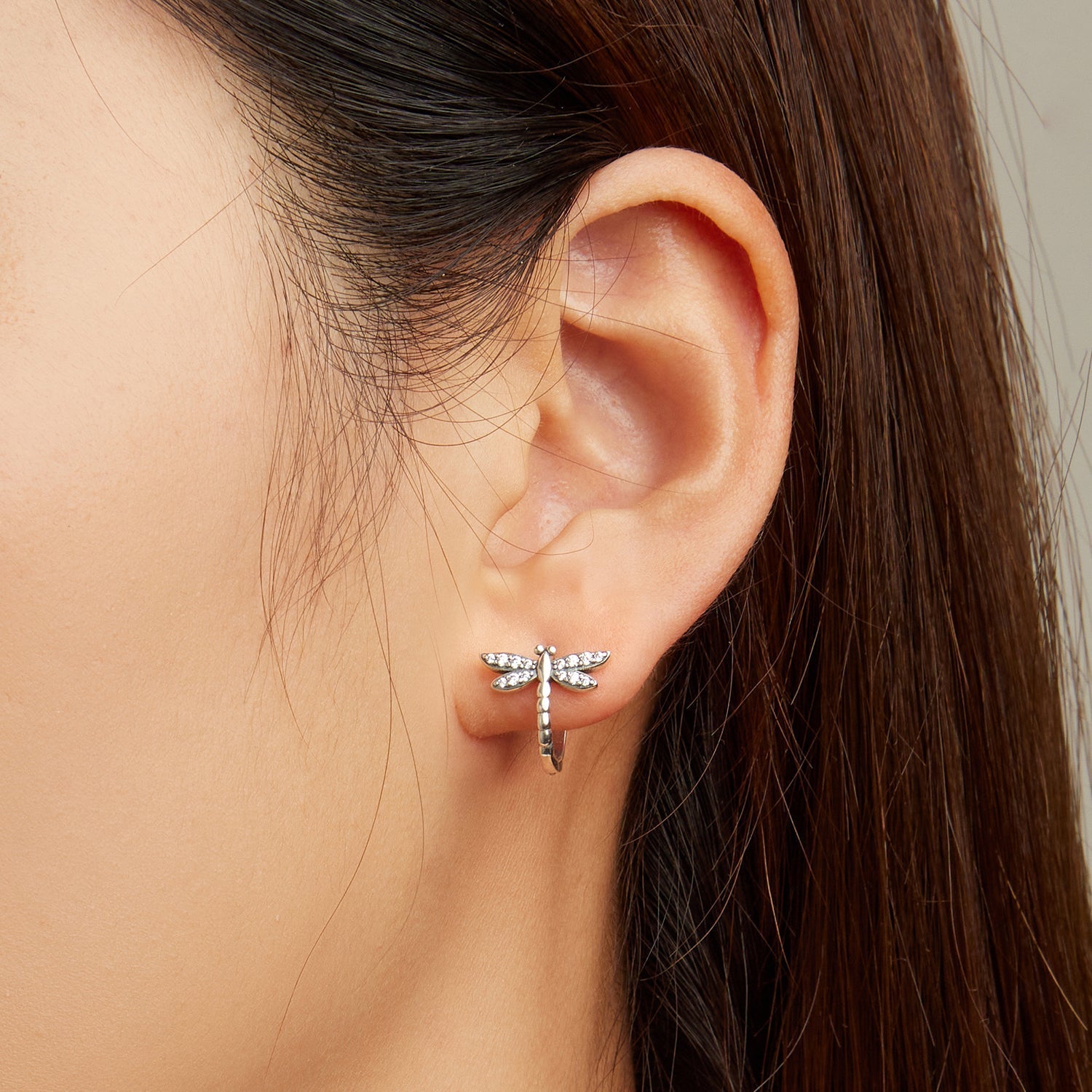 925 Sterling Silver Earrings with Pavé Setting CZ, Oxidized Finish, 1.3cm for Women DestGlow