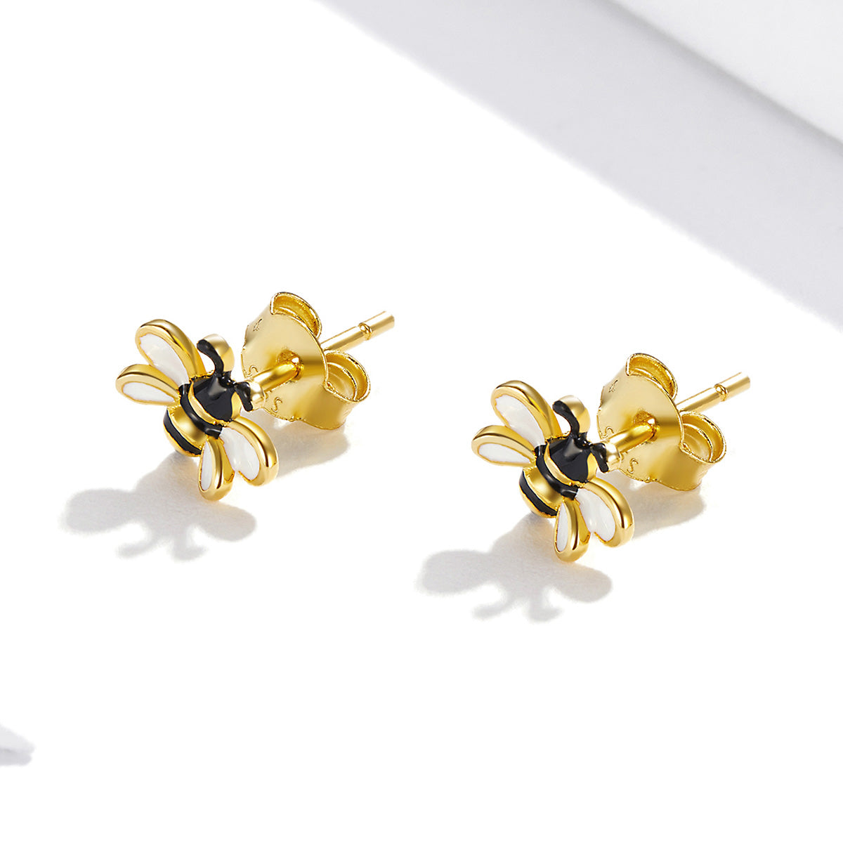 925 Sterling Silver Enamel Plated Gold Earrings DestGlow