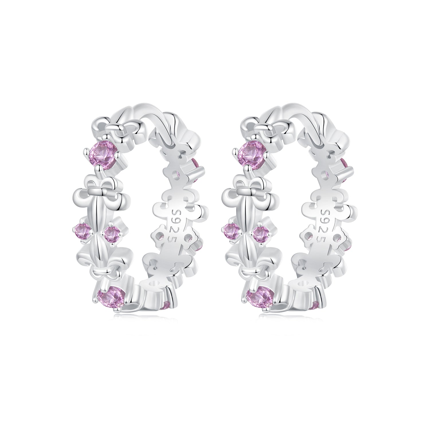 925 Sterling Silver Pavé CZ White Gold Plated Earrings for Women DestGlow