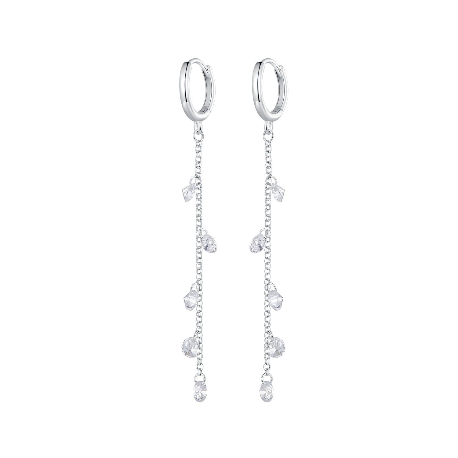 S925 Sterling Silver Pavé Setting CZ Earrings for Women DestGlow