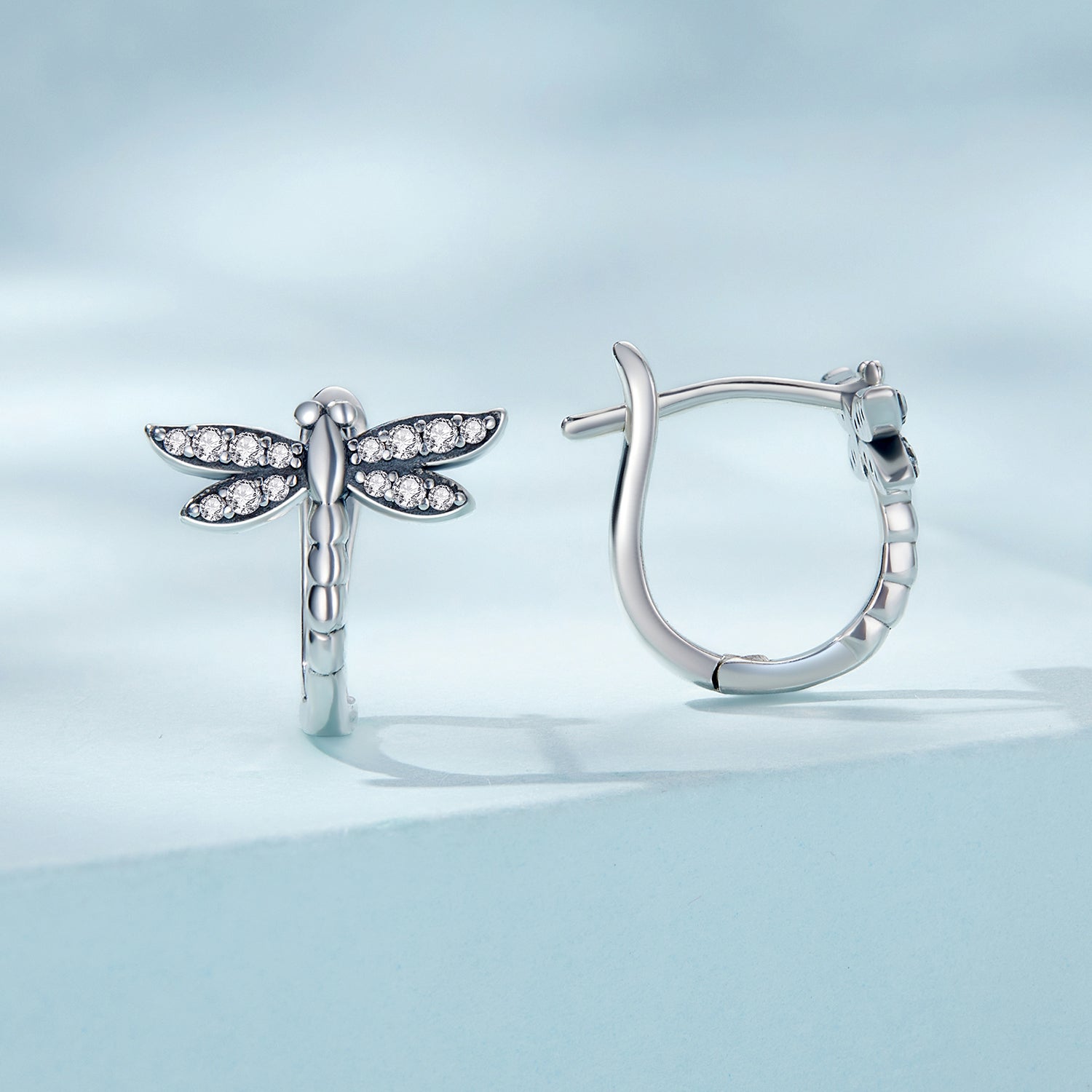925 Sterling Silver Earrings with Pavé Setting CZ, Oxidized Finish, 1.3cm for Women DestGlow