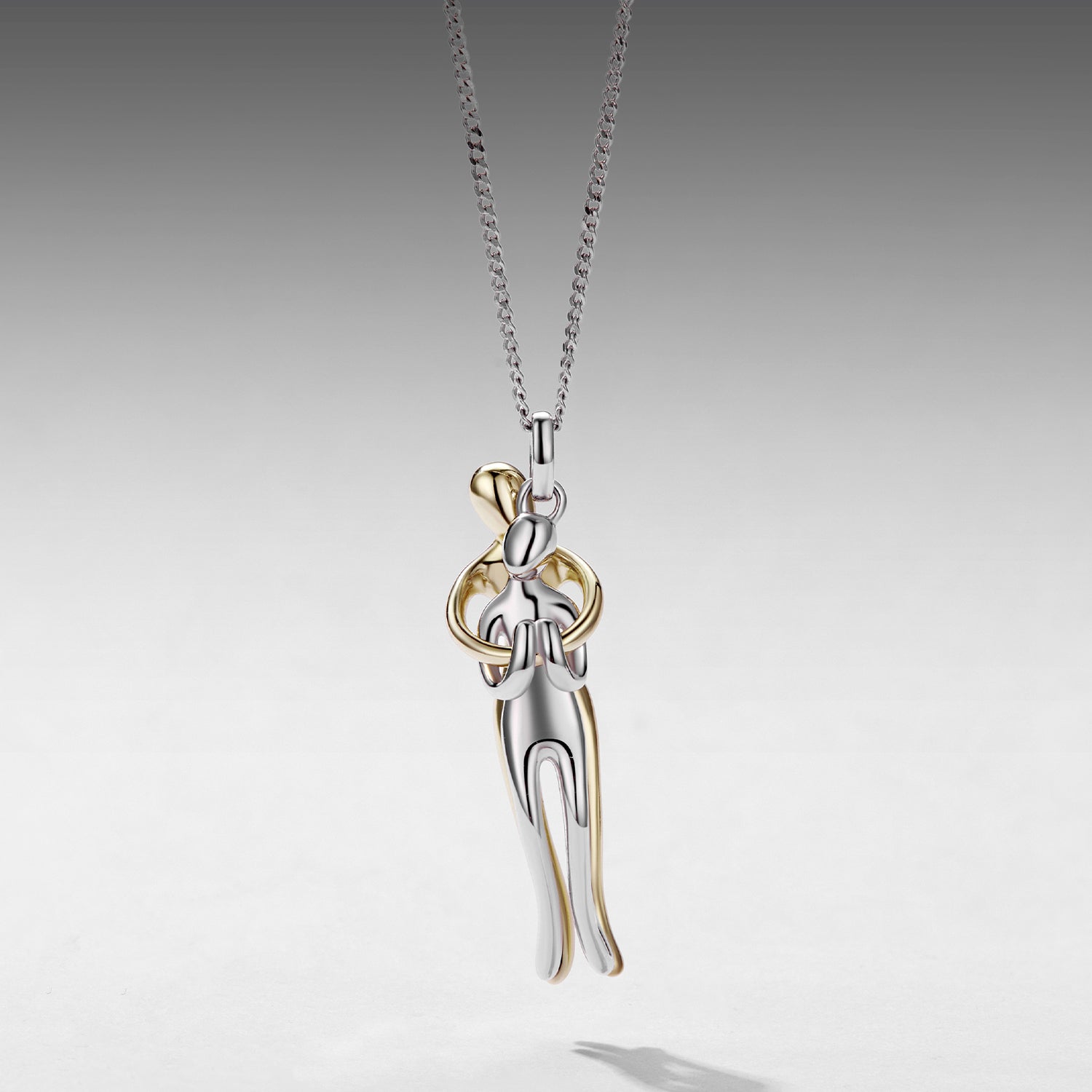 925 Sterling Silver Plated White Gold & Gold Necklace 40+5cm for Women DestGlow