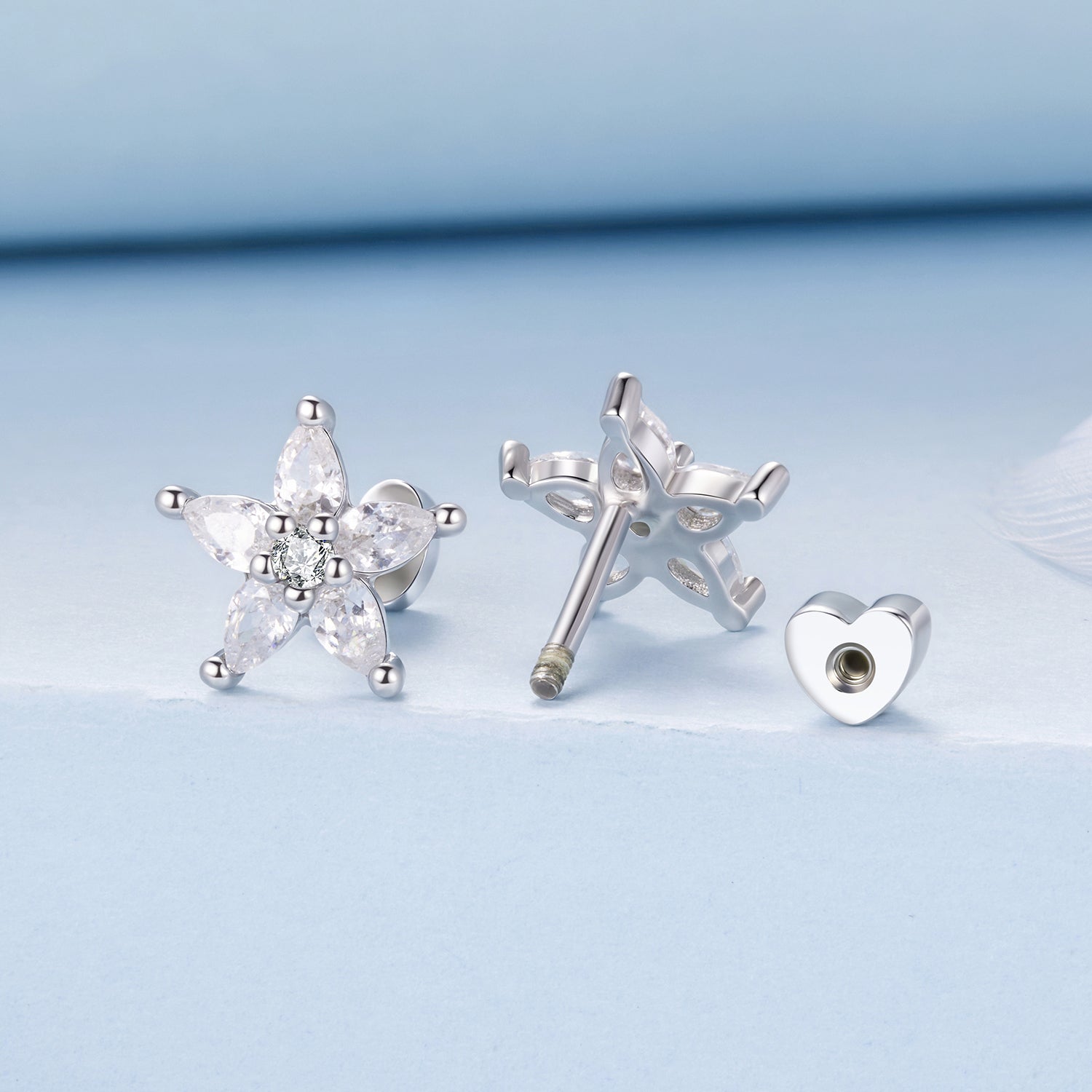 925 Sterling Silver Earrings with Pavé CZ Setting DestGlow