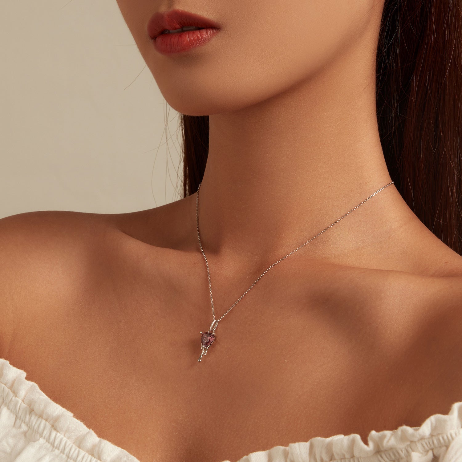 925 Sterling Silver Adjustable Necklace with Pavé Setting CZ & Pendant for Women DestGlow