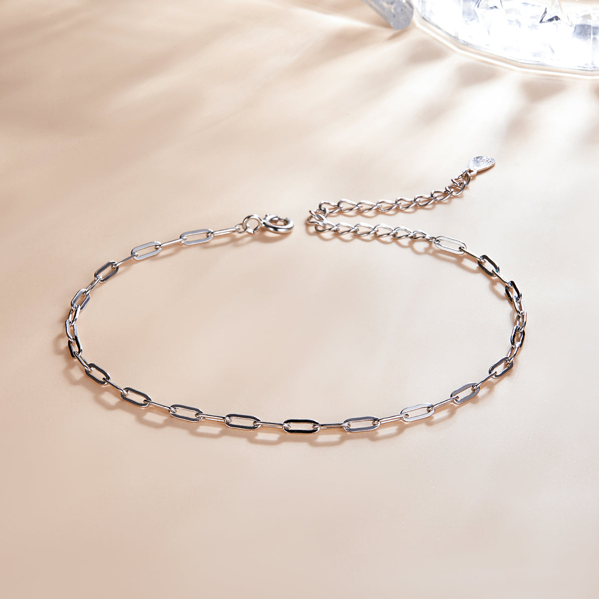 925 Sterling Silver & Plated Platinum Bracelet - 17+5cm Length DestGlow