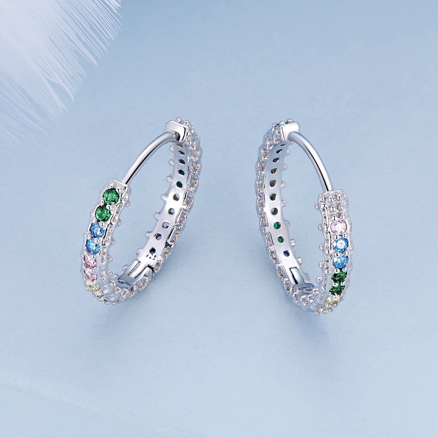 925 Sterling Silver Stud Earrings with CZ in Pavé Setting DestGlow