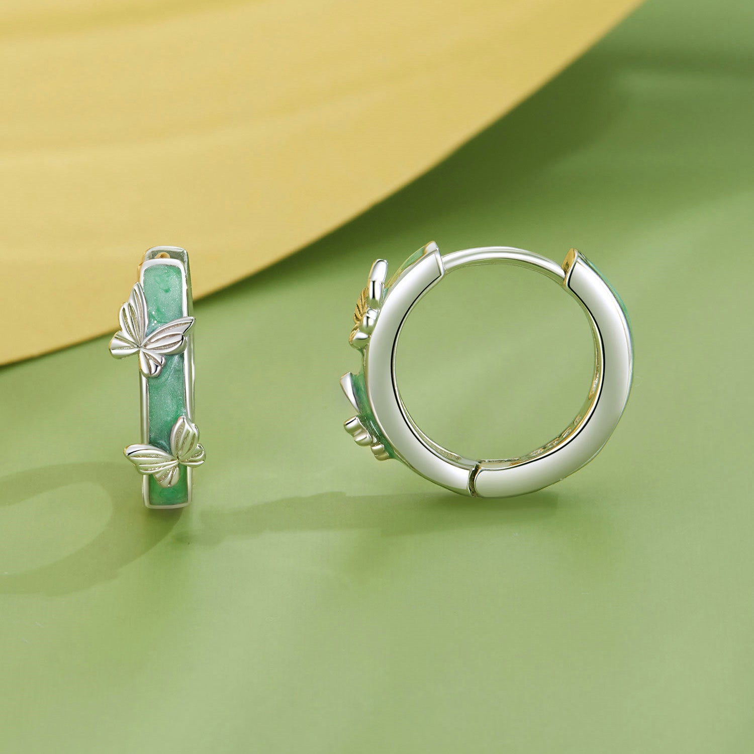 925 Sterling Silver Earrings with Enamel Process and Platinum Plating for Women DestGlow