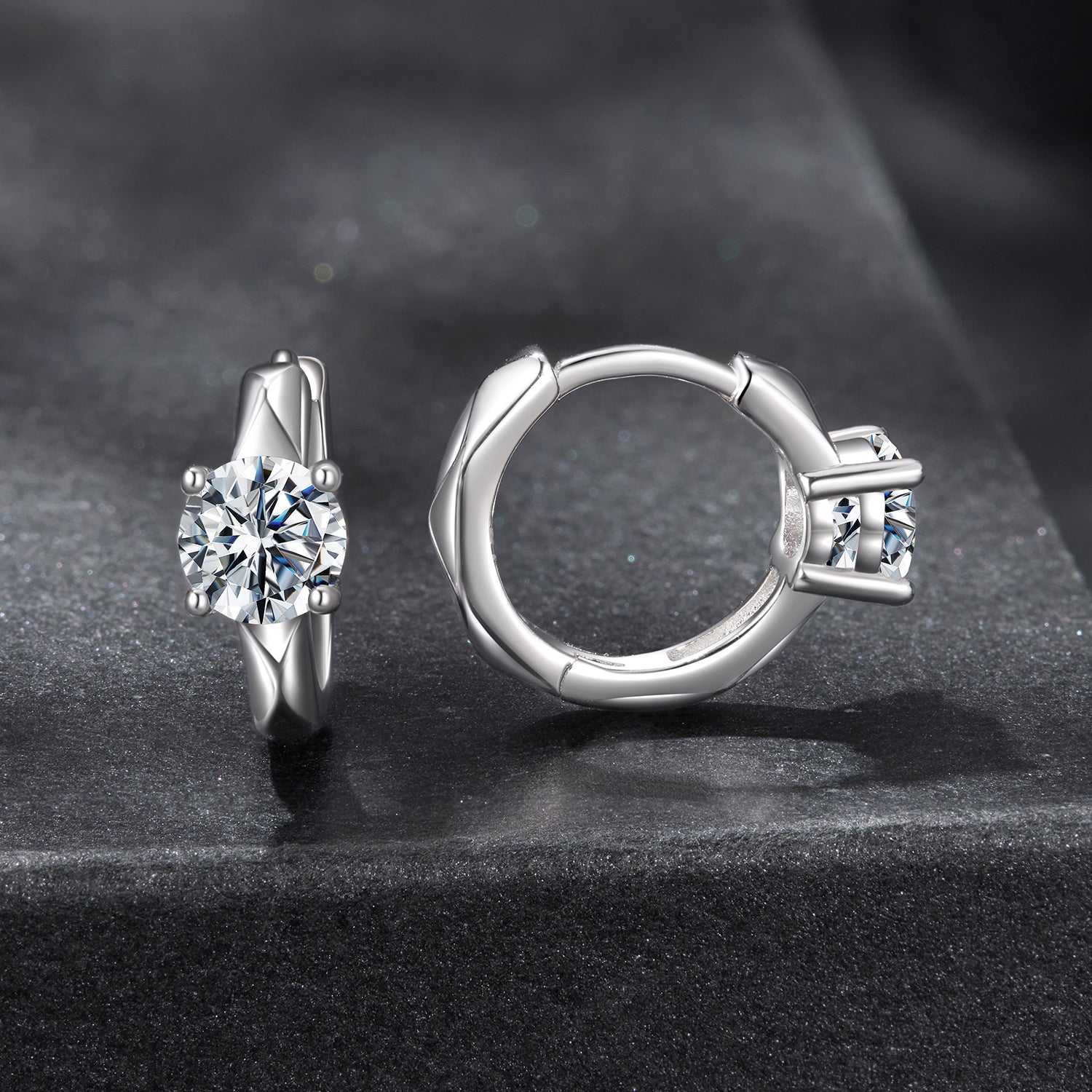 925 Sterling Silver Moissanite 0.50 Carat Earrings for Women DestGlow