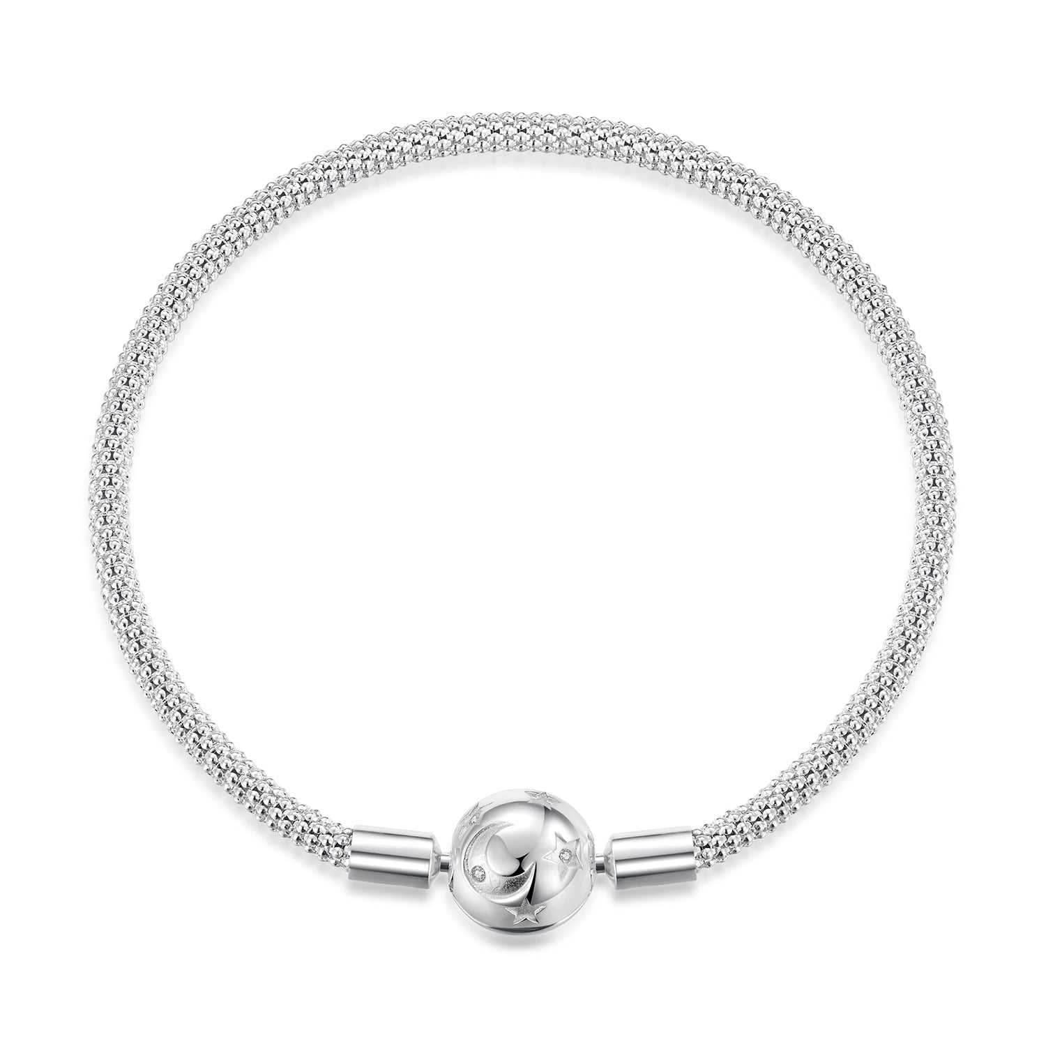 925 Sterling Silver CZ Pavé Setting Bracelet, Size 17.0 for Women DestGlow
