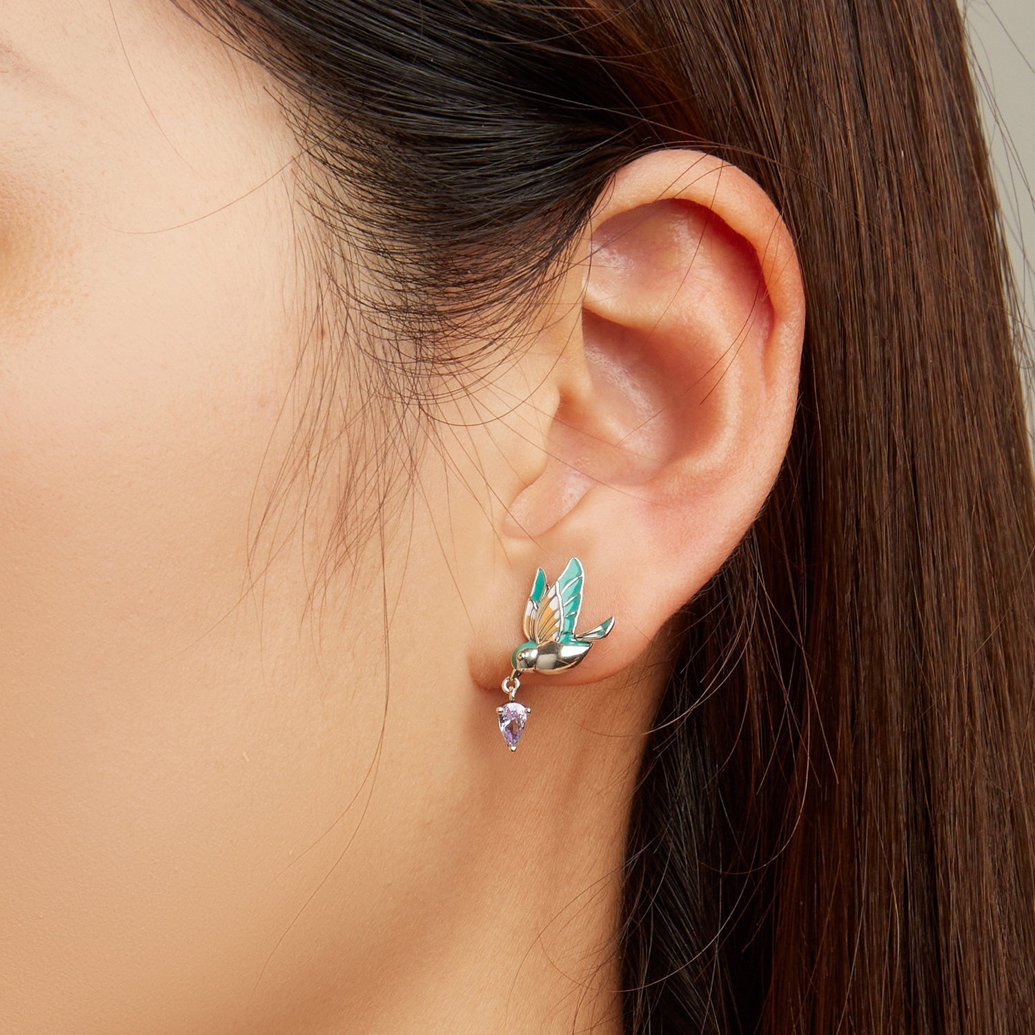 925 Sterling Silver Enamel Pavé Setting CZ Earrings DestGlow
