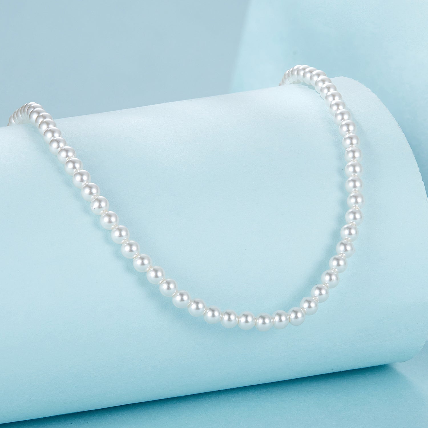 925 Sterling Silver White Gold Plated Necklace with Quality Shell Pearl for Women DestGlow