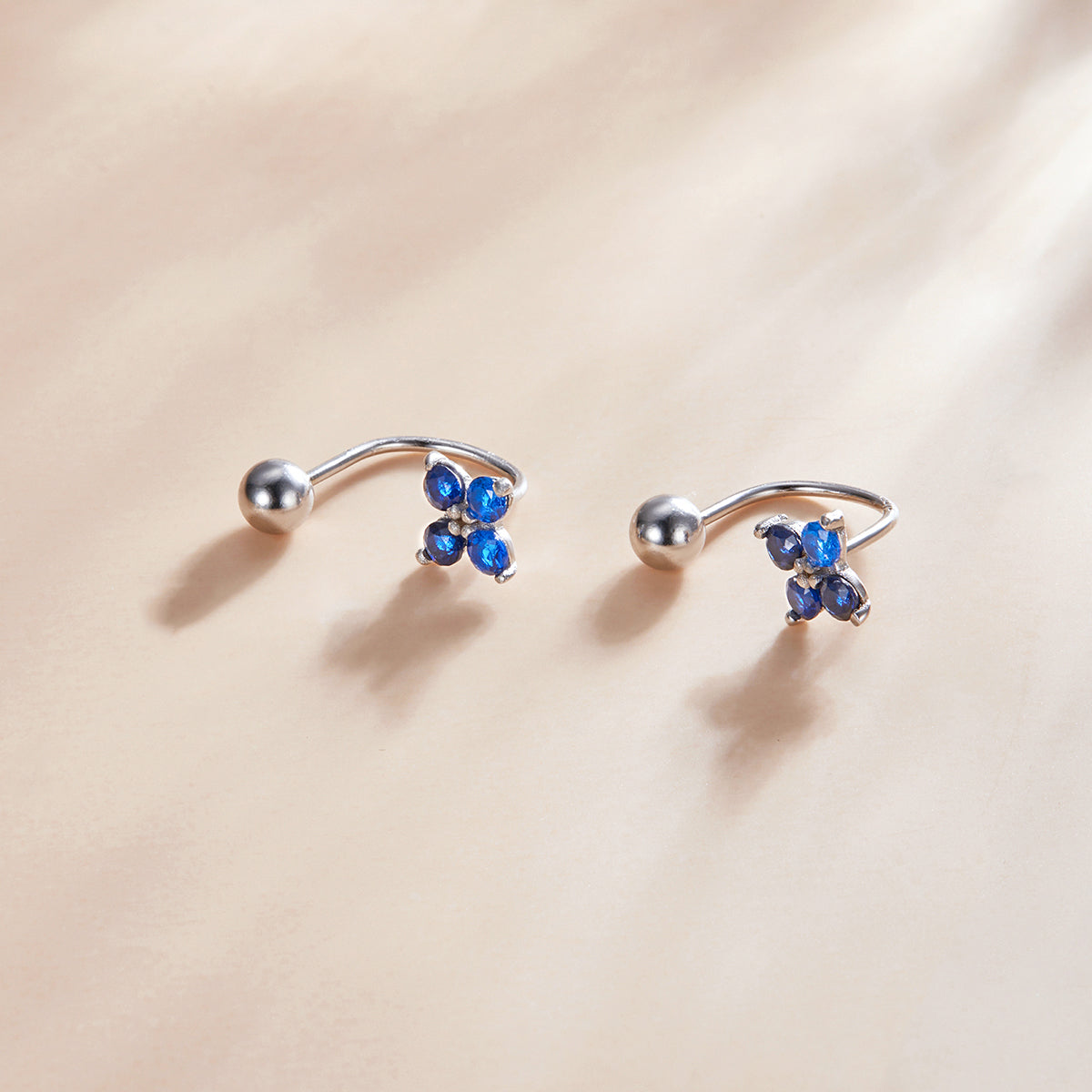 925 Sterling Silver Earrings with Pavé CZ & Platinum Plating for Women DestGlow