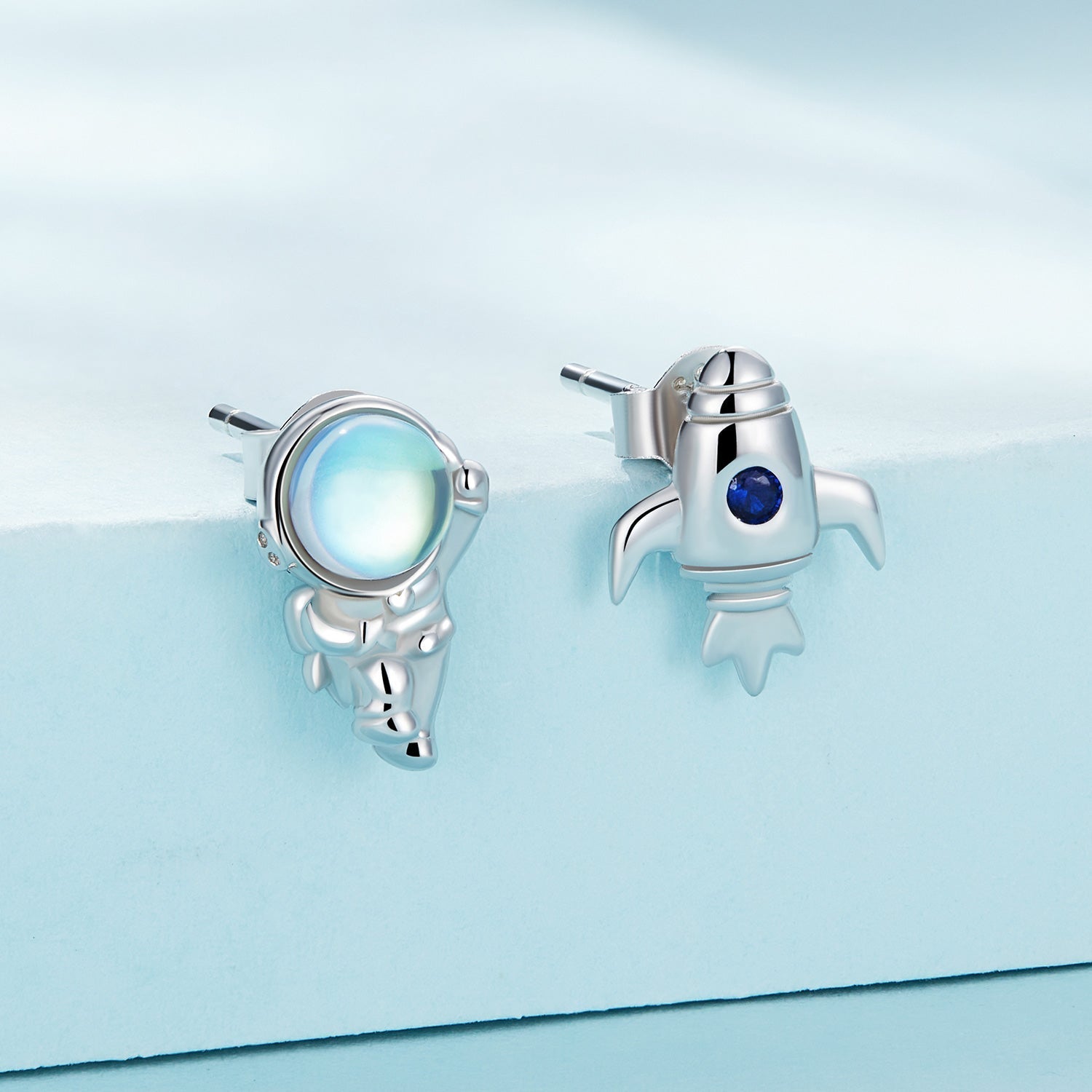 925 Sterling Silver Plated Moonstone Earrings with CZ for Women DestGlow