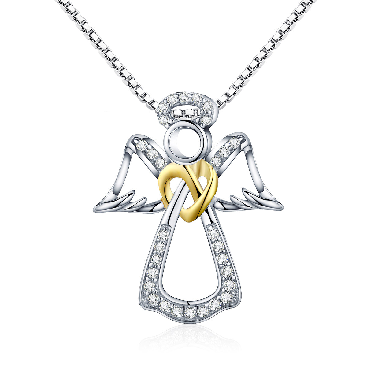 925 Sterling Silver Necklace with Pendant 1.7x2.1CM for Women DestGlow