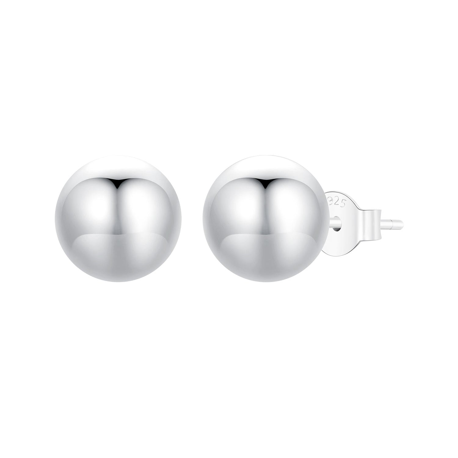 925 Sterling Silver Plated White Gold Earrings - 10mm for Women DestGlow