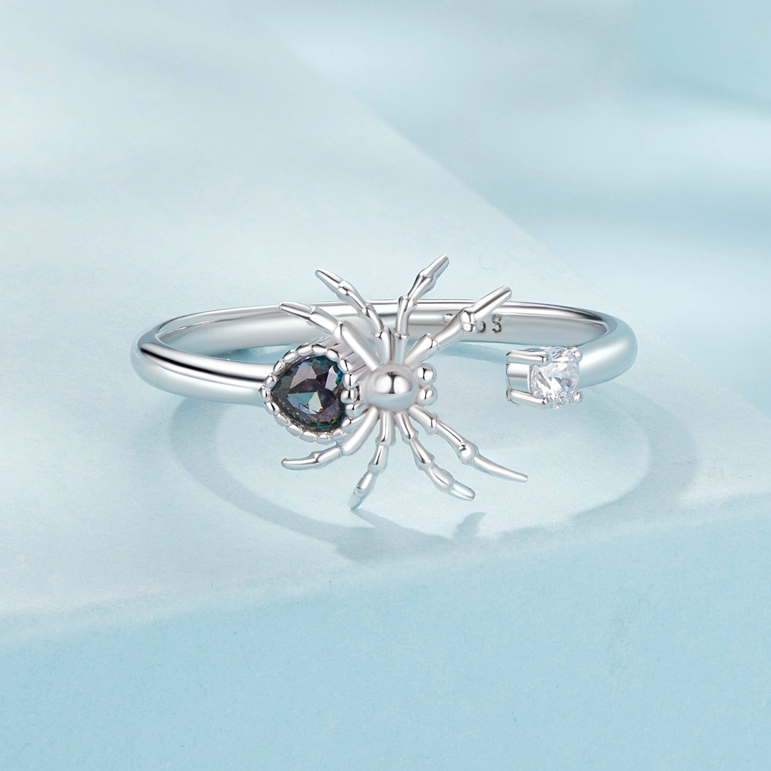 925 Sterling Silver White Gold Plated Ring with Pavé Setting CZ for Women DestGlow
