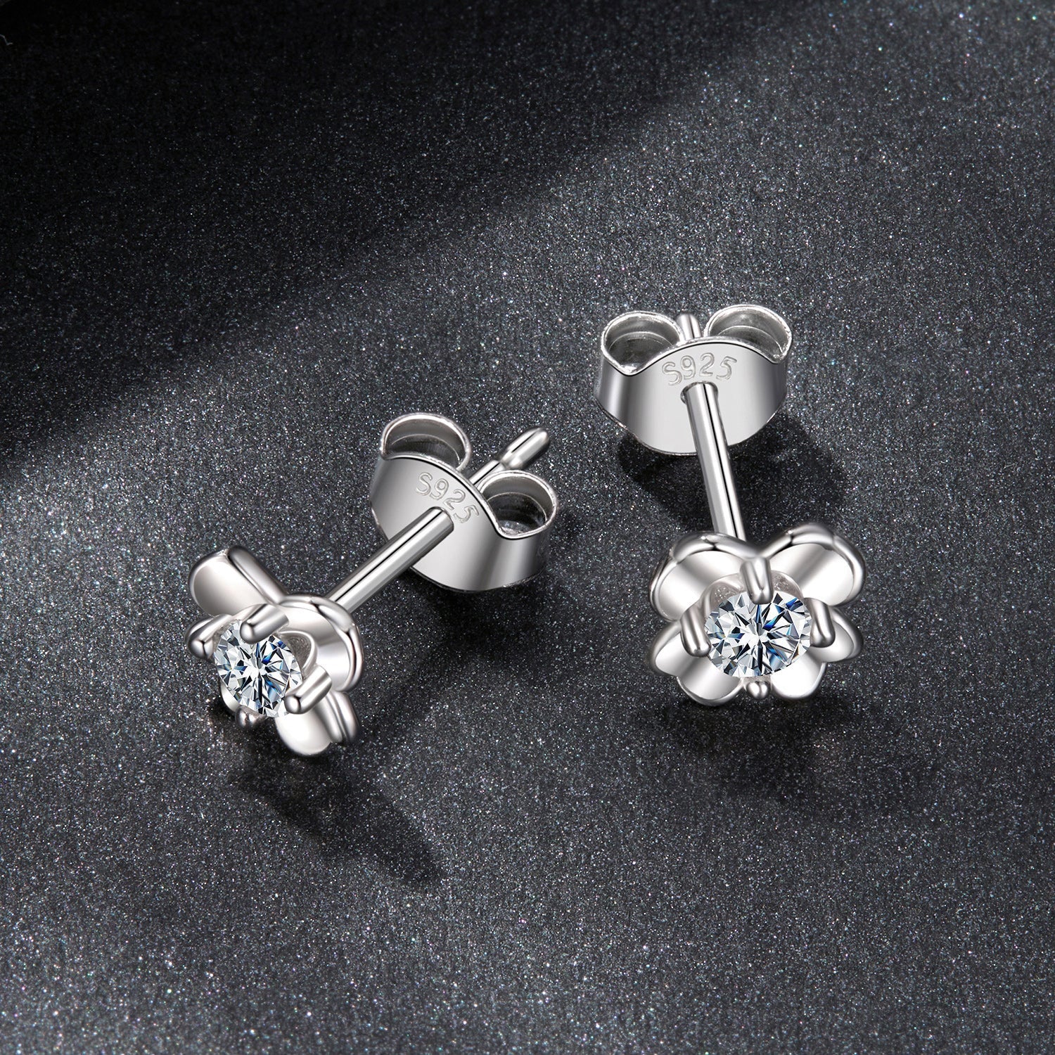 925 Sterling Silver Moissanite Earrings 0.6cm for Women DestGlow