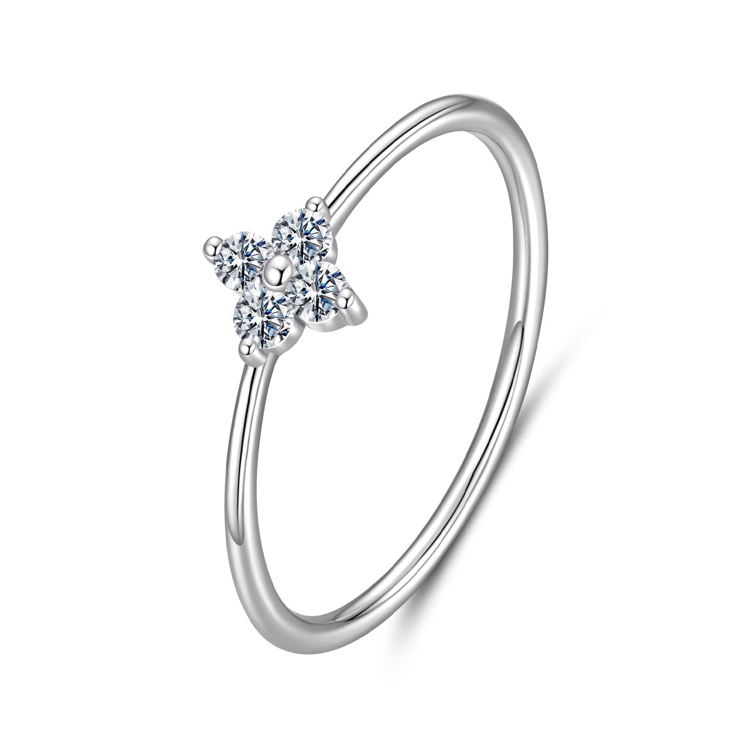 925 Sterling Silver Moissanite Size 6 Ring for Women DestGlow