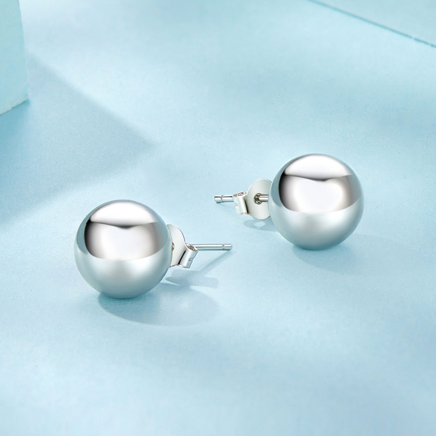 925 Sterling Silver Plated White Gold Earrings - 10mm for Women DestGlow