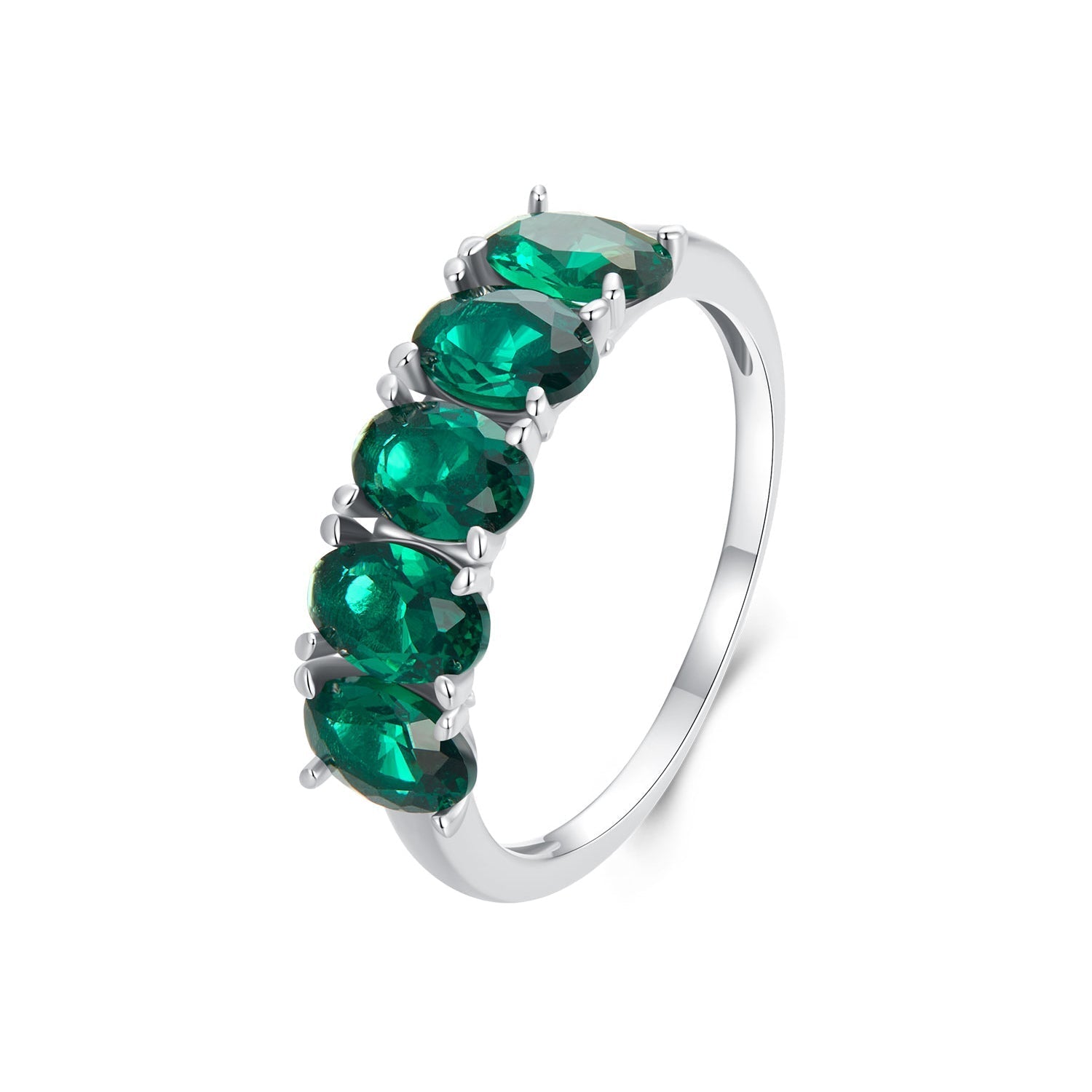925 Sterling Silver Plated White Gold 1.4mm Ring Size 6.0 for Women DestGlow