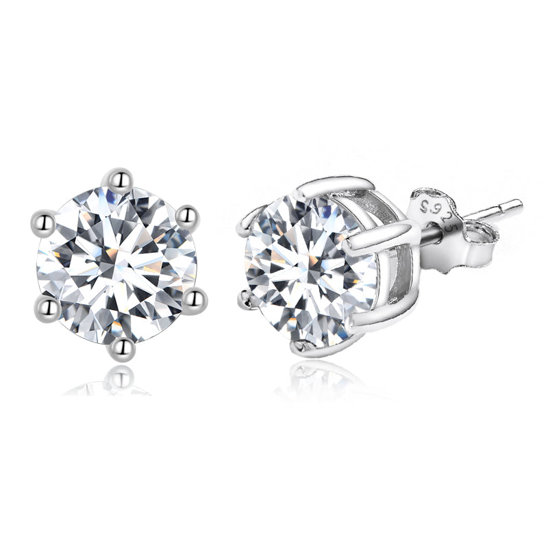 925 Sterling Silver Pavé Set CZ Earrings for Women - 0.5x0.5 cm DestGlow