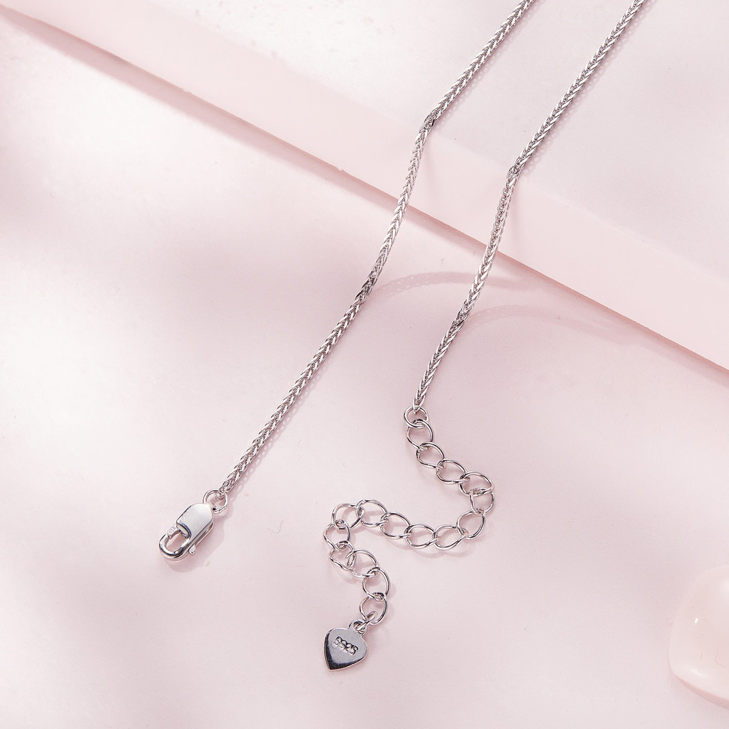 925 Sterling Silver Necklace with Pavé Setting CZ, 25x19mm Pendant, 400mm-450mm Length for Women DestGlow