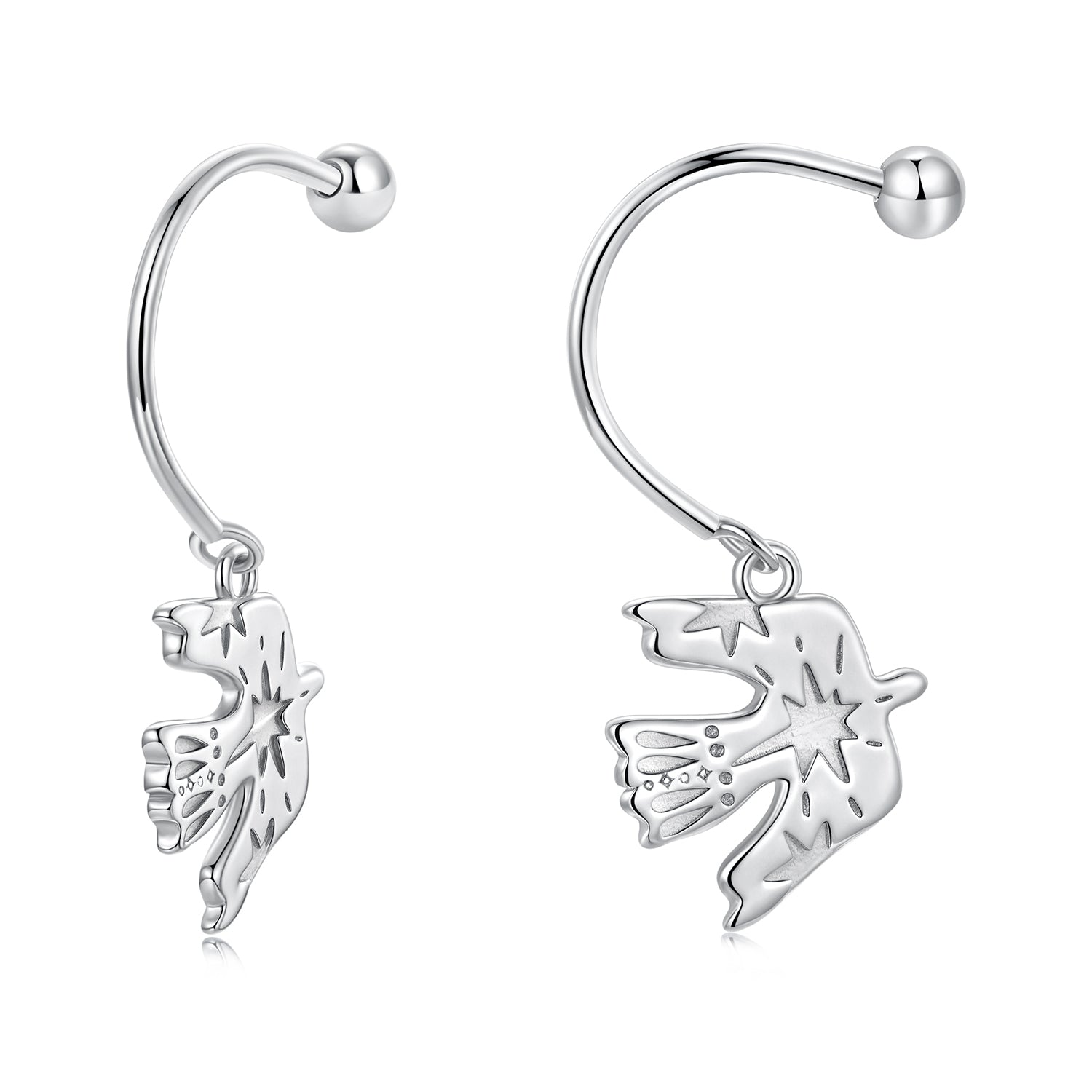 925 Sterling Silver Earrings with Pavé Setting CZ and White Gold Plating for Women DestGlow