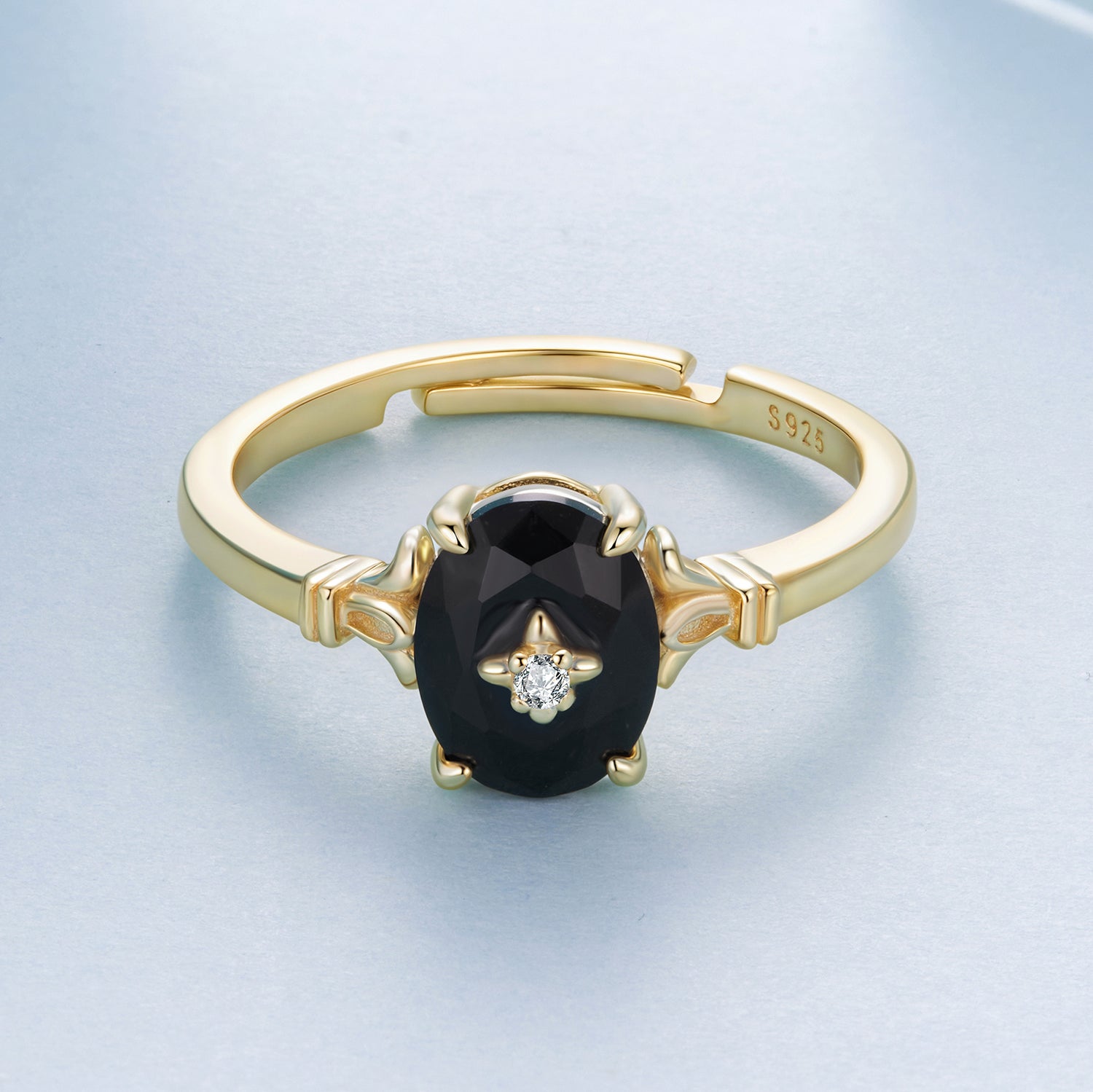 925 Sterling Silver Gold-Plated CZ Pavé Ring for Women DestGlow