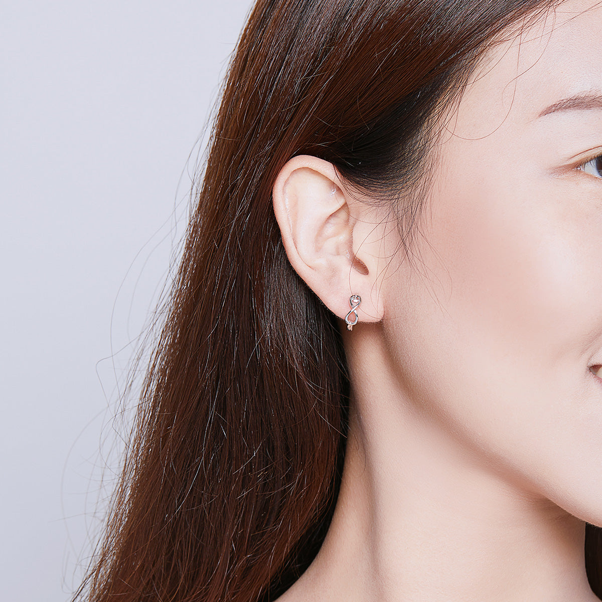 925 Sterling Silver Earrings - 1.2*0.4cm, Platinum Plated for Women DestGlow