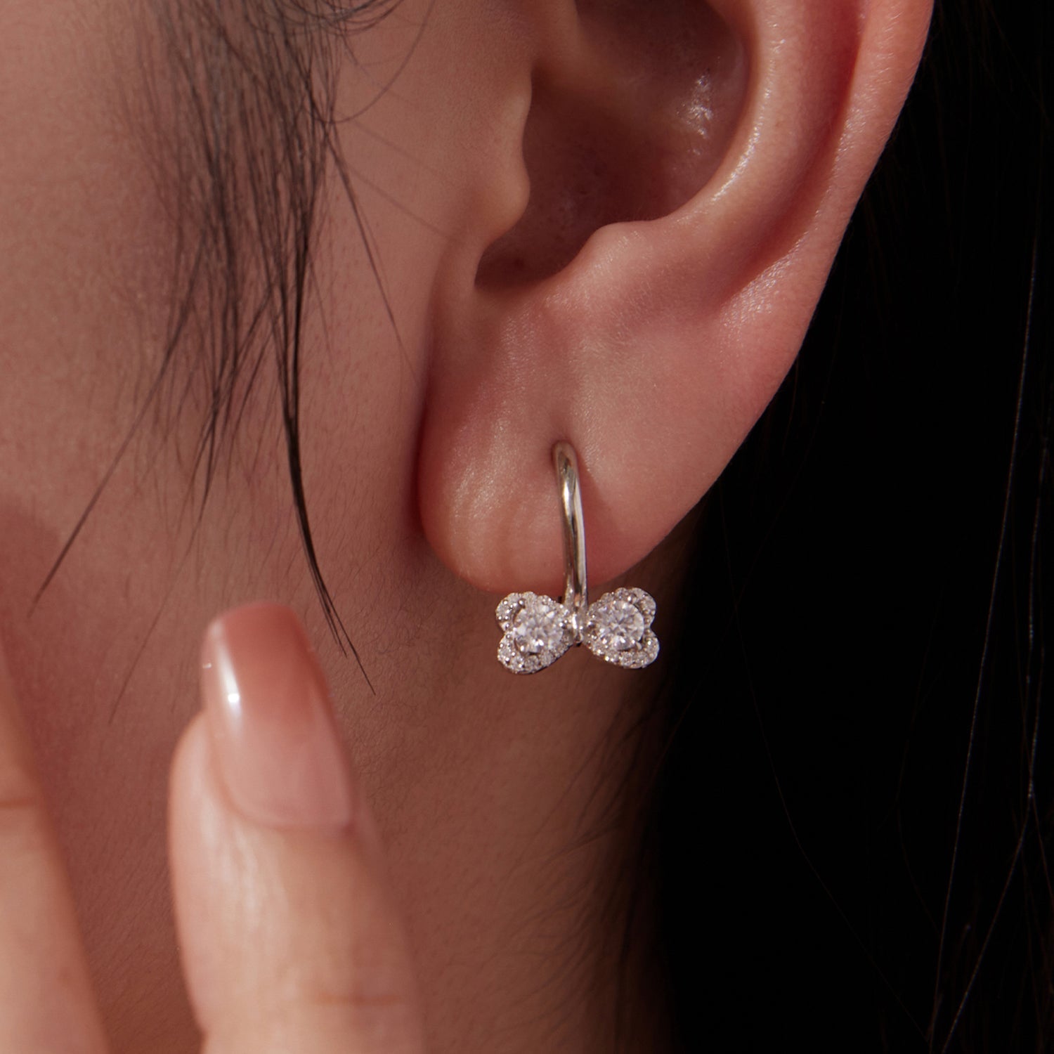 925 Sterling Silver Moissanite 0.20 Carat Earrings Plated White Gold for Women DestGlow