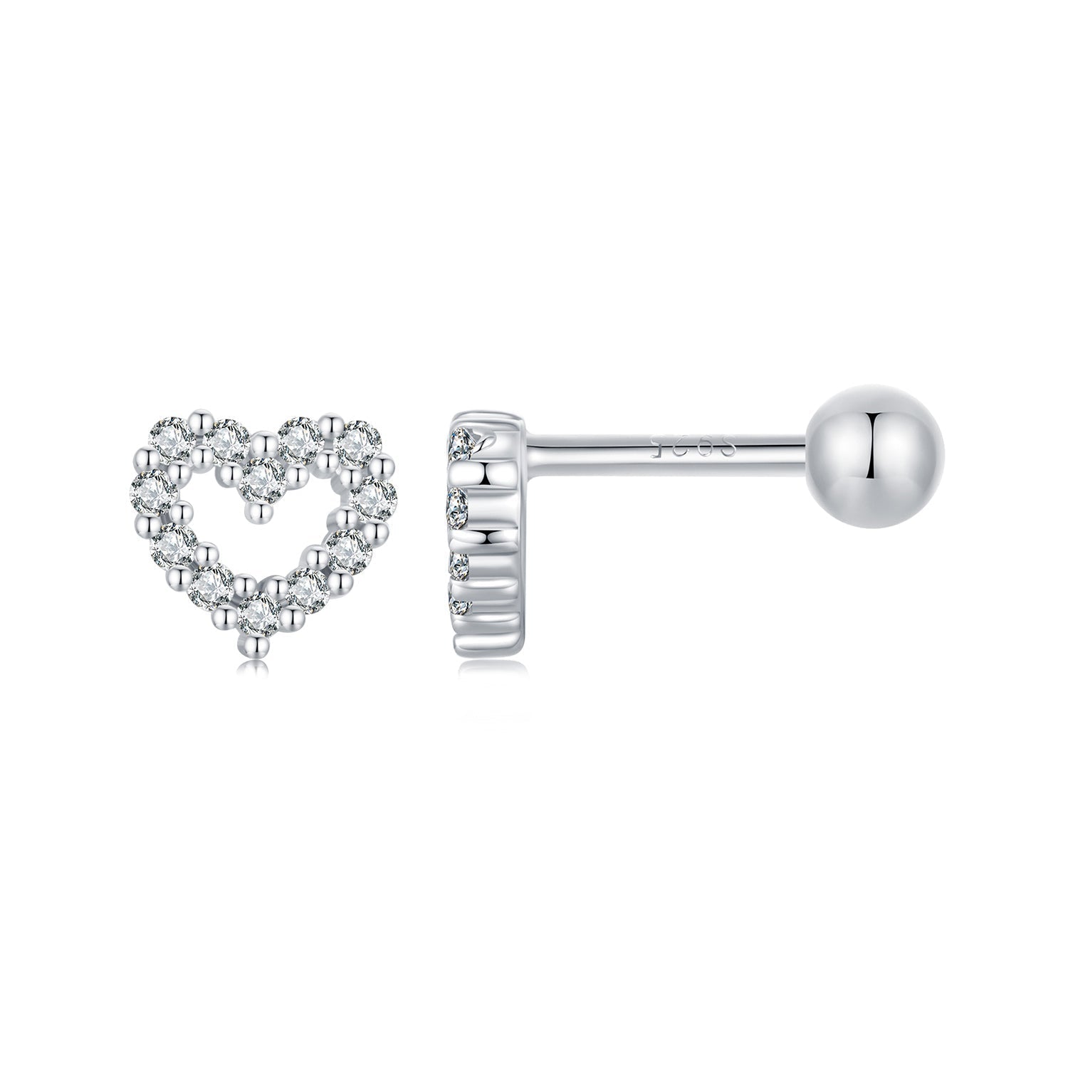 925 Sterling Silver White Gold Plated Earrings with CZ for Women DestGlow