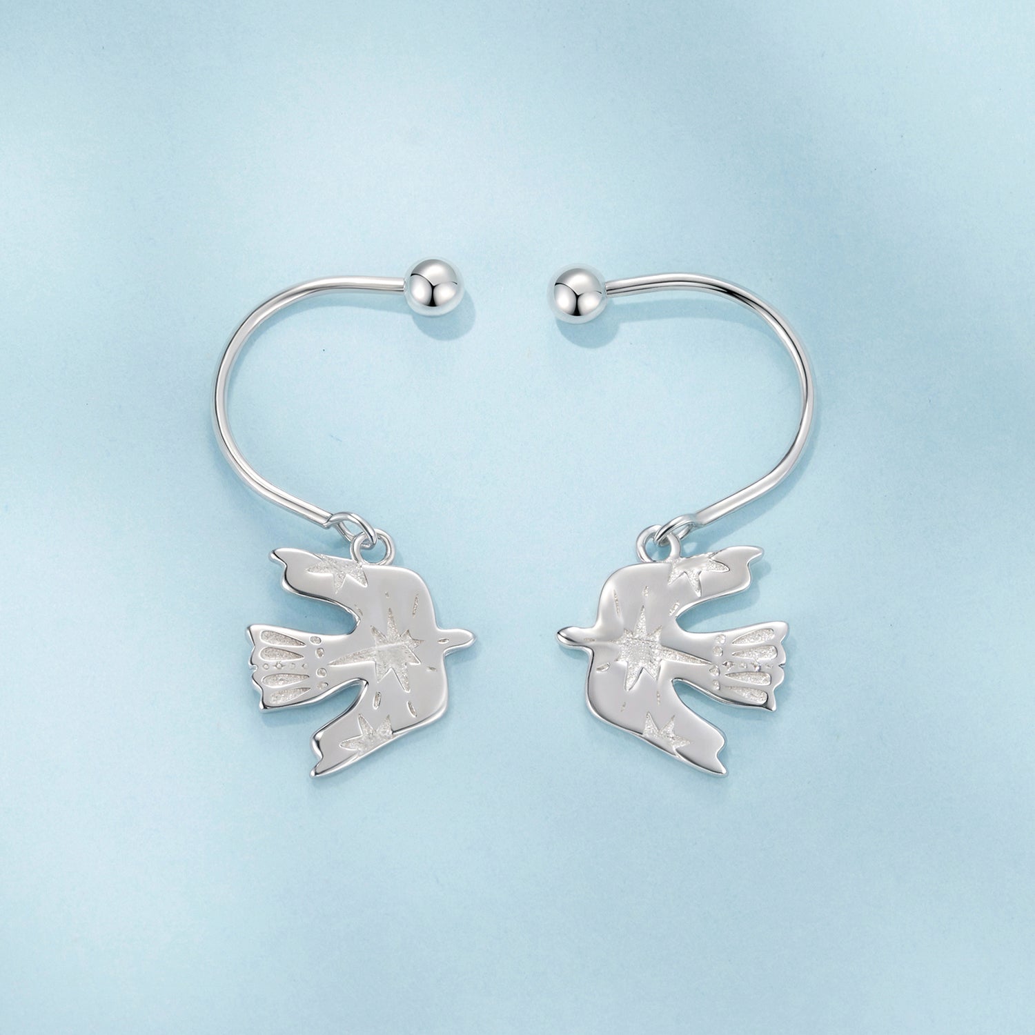 925 Sterling Silver Earrings with Pavé Setting CZ and White Gold Plating for Women DestGlow