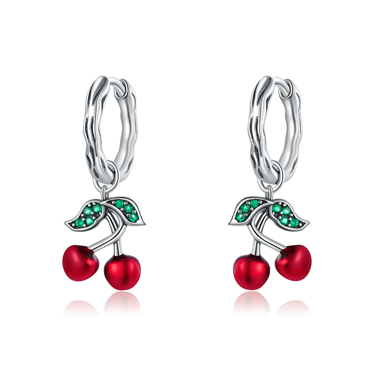 S925 Sterling Silver Oxidized CZ Enamel Earrings for Women DestGlow