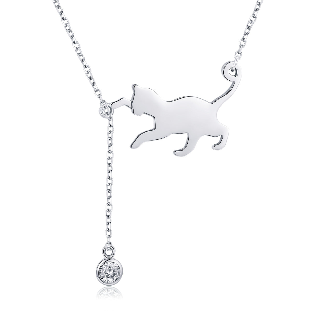 925 Sterling Silver Necklace 38-45cm with 1.4*2.5cm Pendant for Women DestGlow