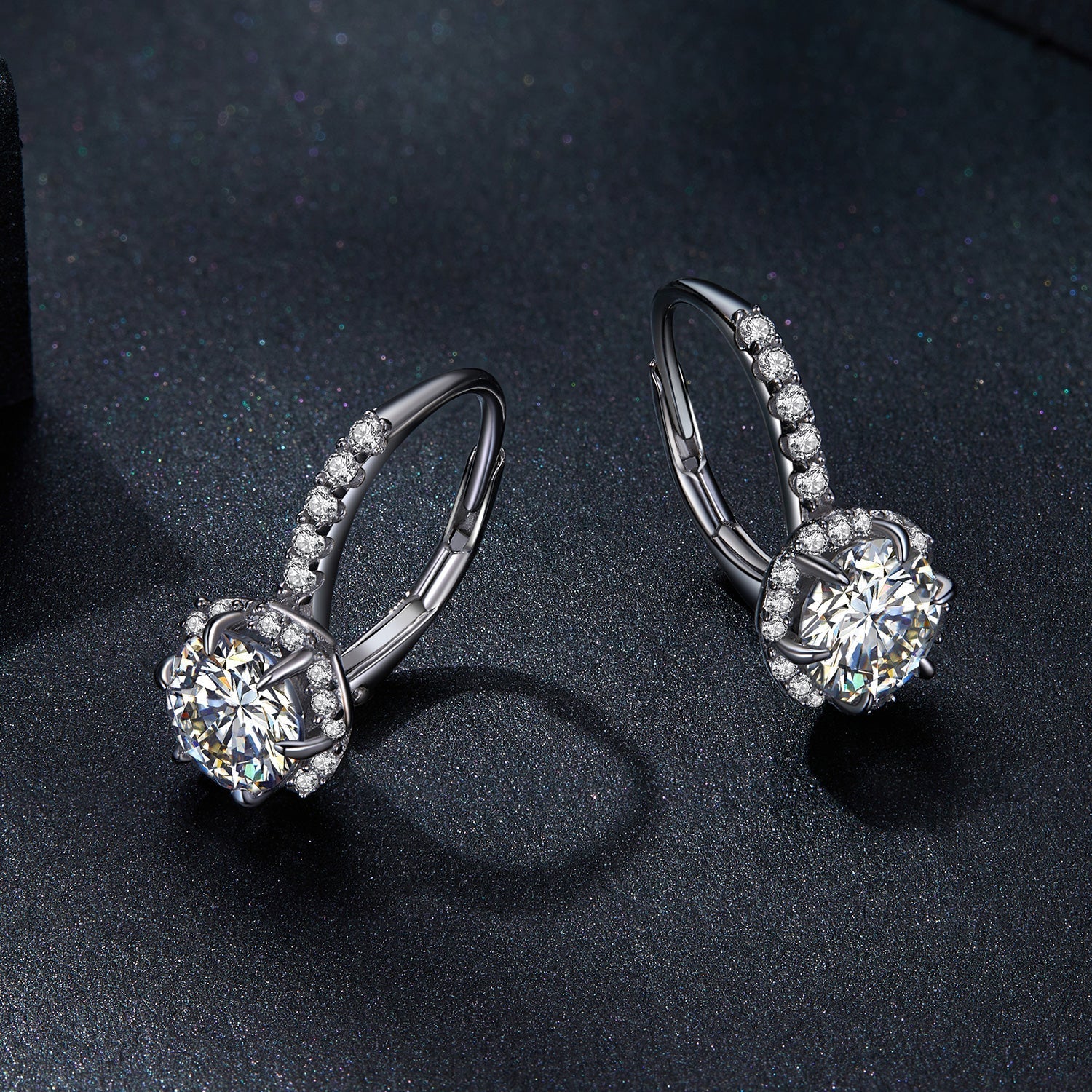 925 Sterling Silver Moissanite 6.5 Carat Earrings for Women DestGlow