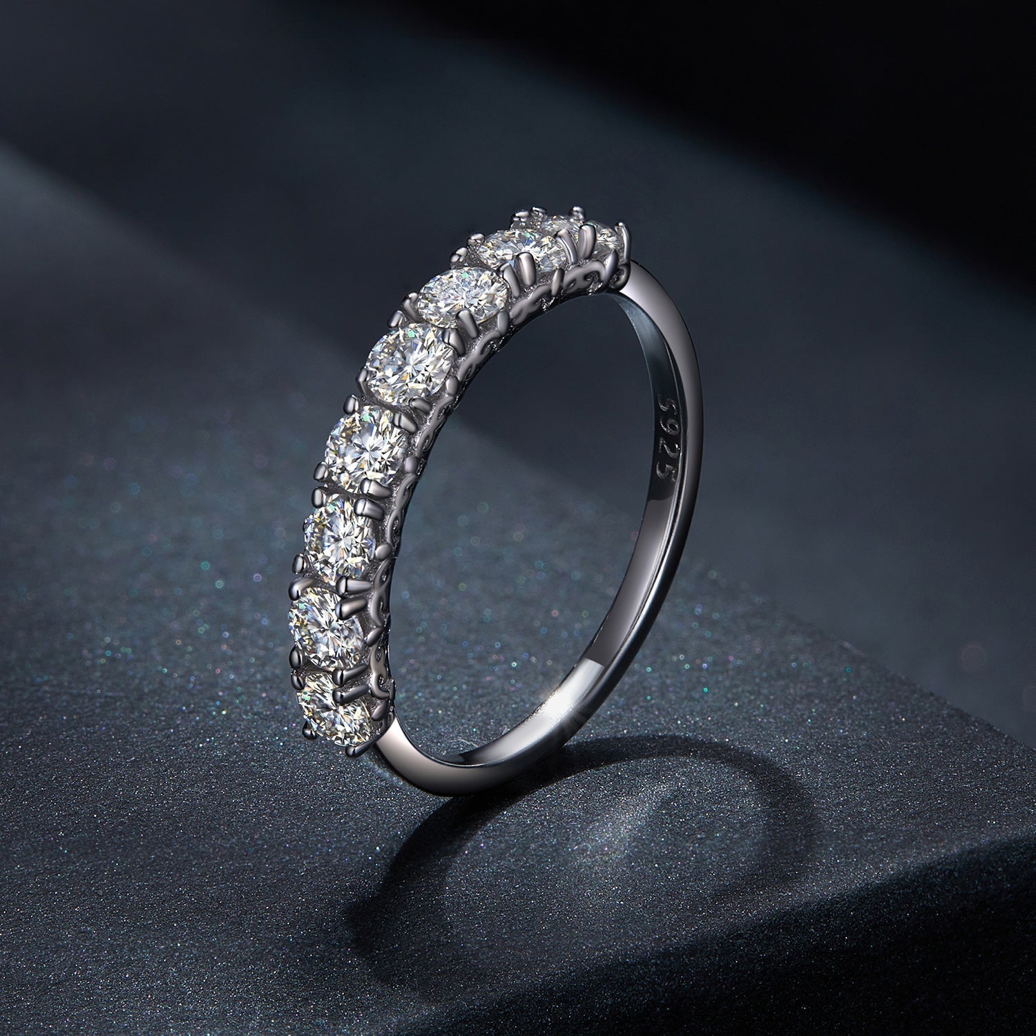 925 Sterling Silver Plated Moissanite Ring Size 5 for Women DestGlow