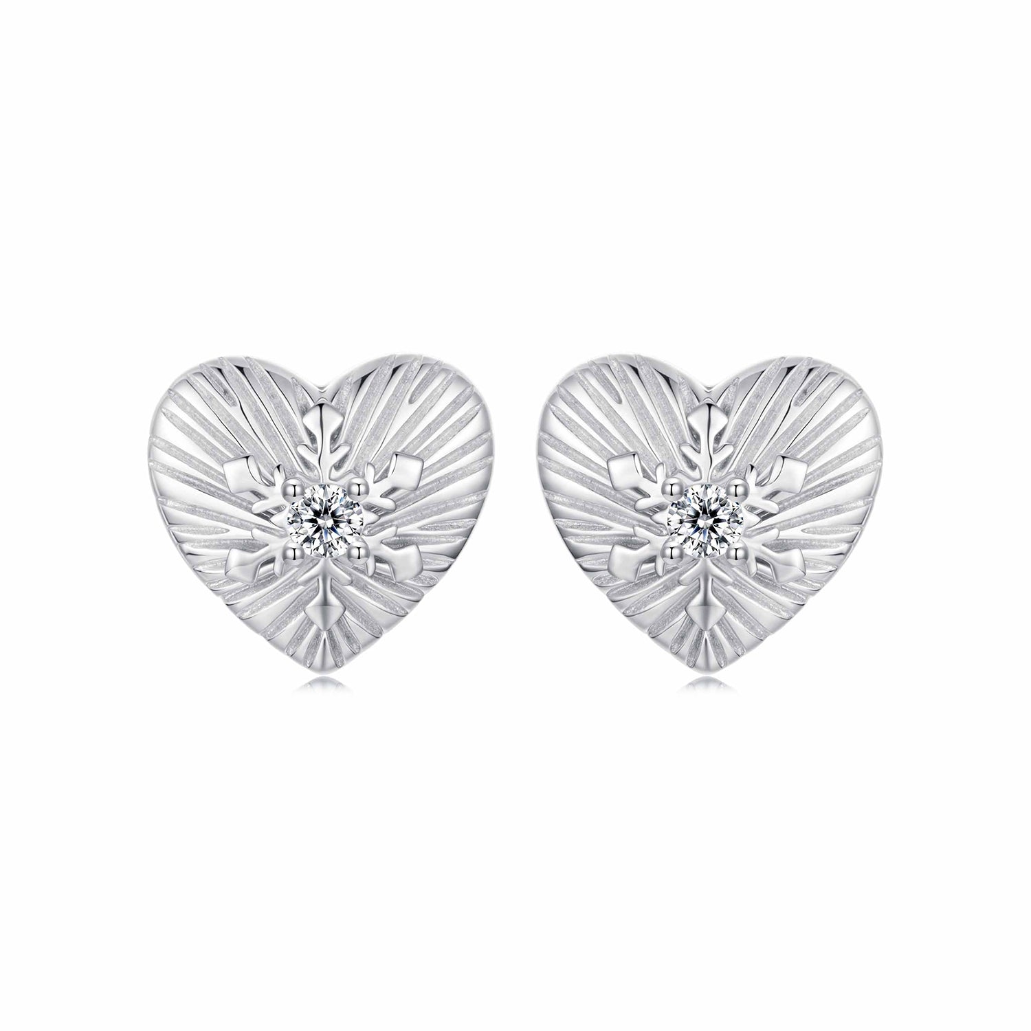 925 Sterling Silver Earrings with CZ in White Gold Plating for Women DestGlow