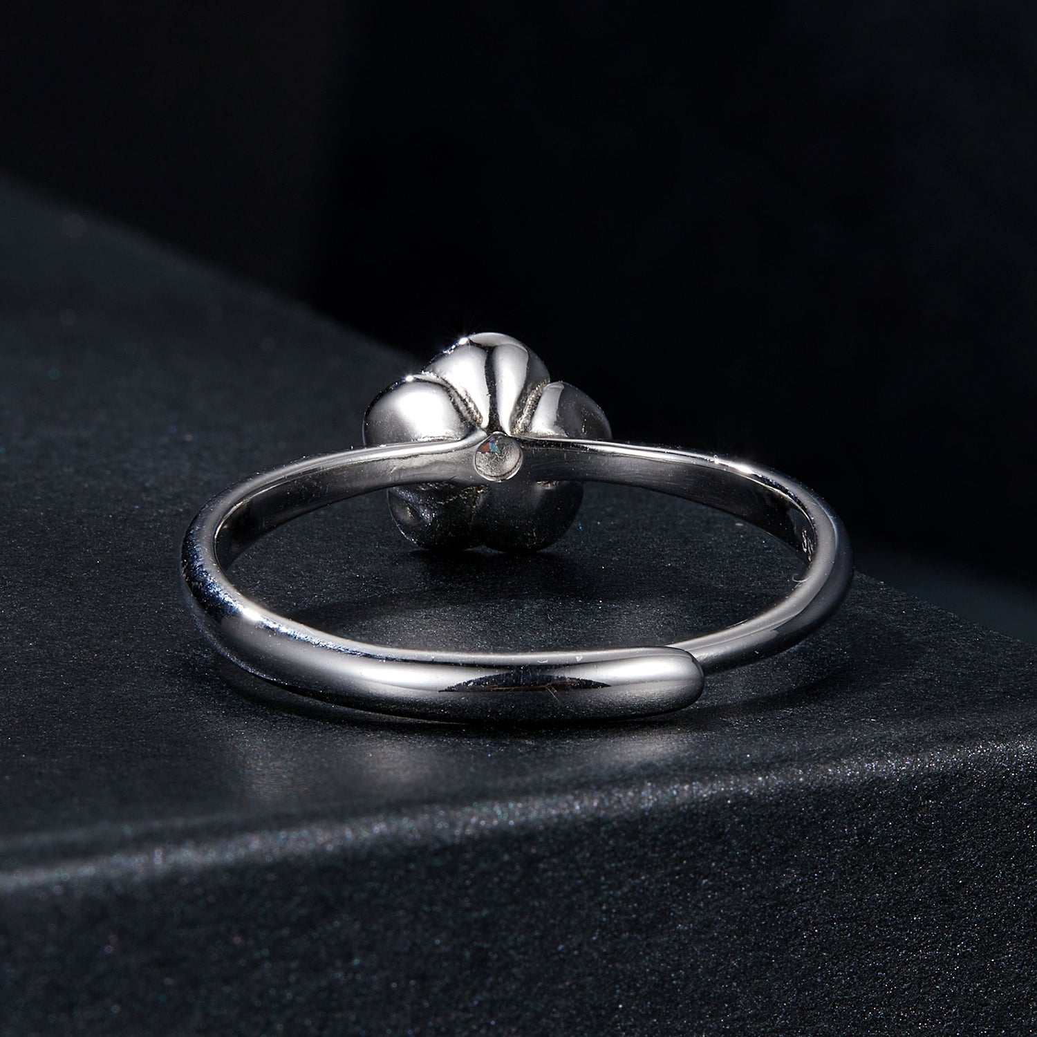 925 Sterling Silver White Gold Plated Moissanite Ring Size E for Women DestGlow