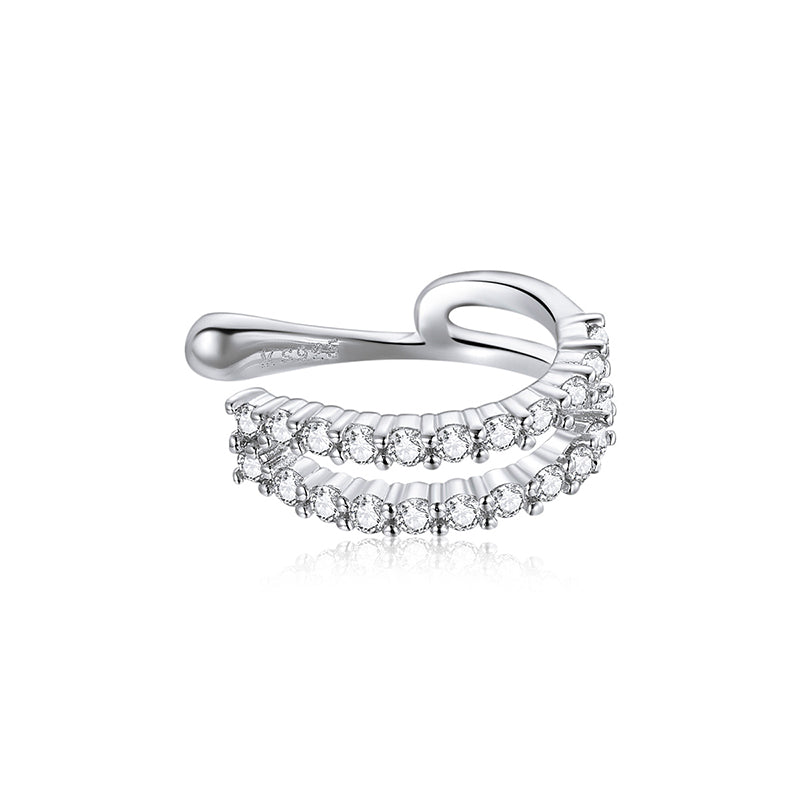 925 Sterling Silver Plated Platinum CZ Earrings DestGlow