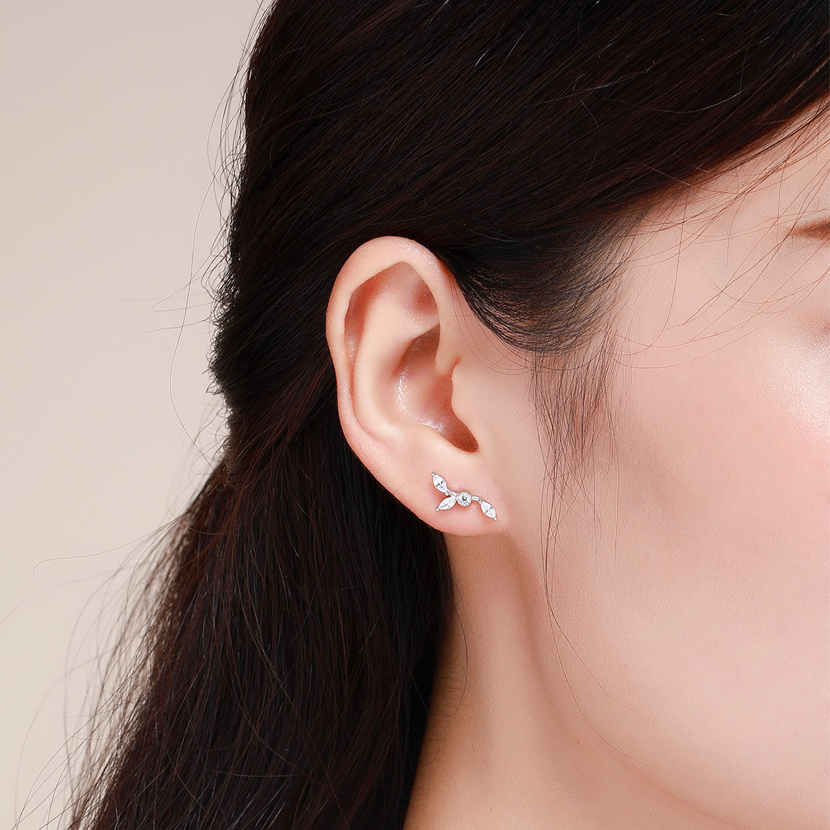 925 Sterling Silver Earrings with Platinum Plating and CZ for Women DestGlow